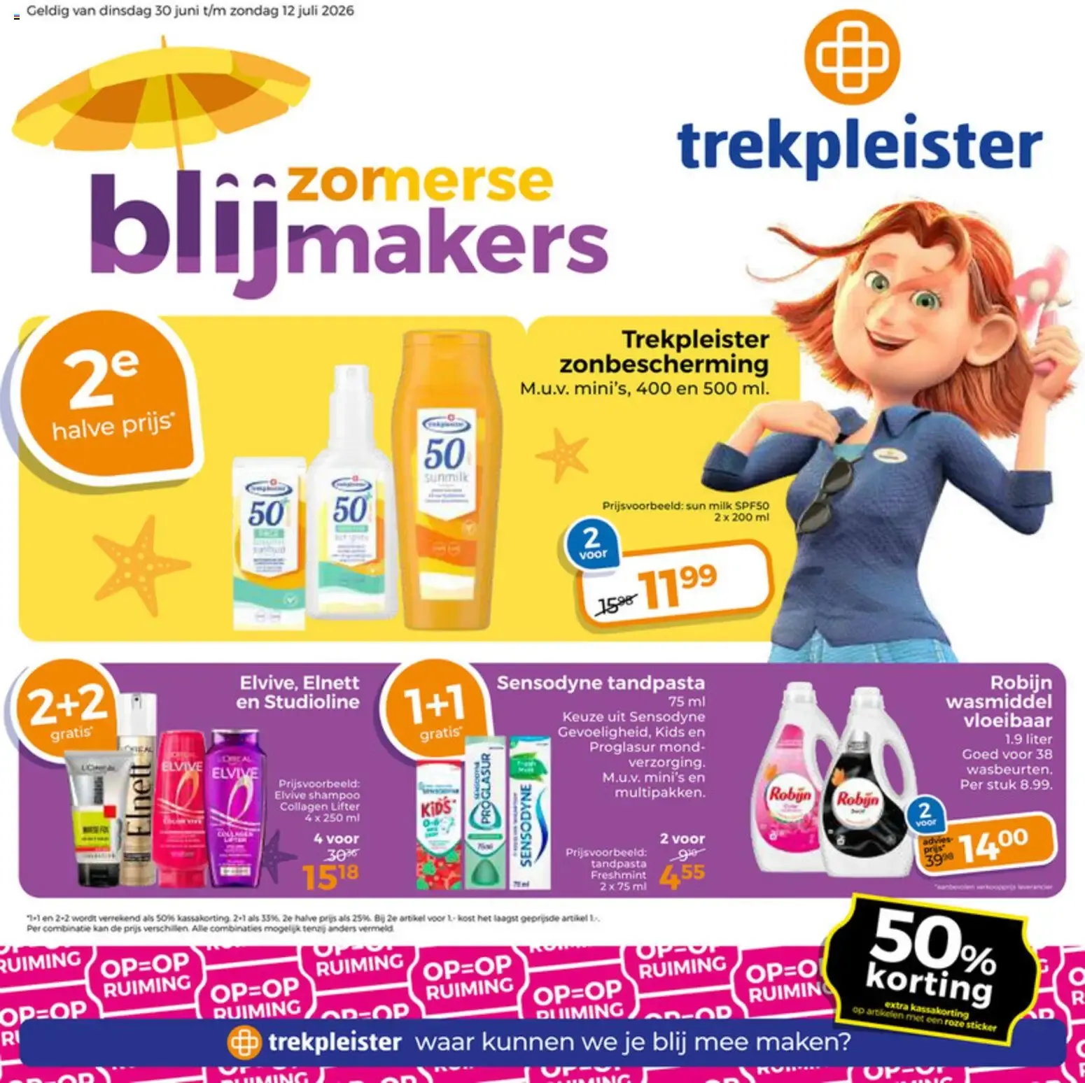 Trekpleister: Zomerse Blijmakers van 30 juni tot 12 juli 2026 - Folder pagina 1