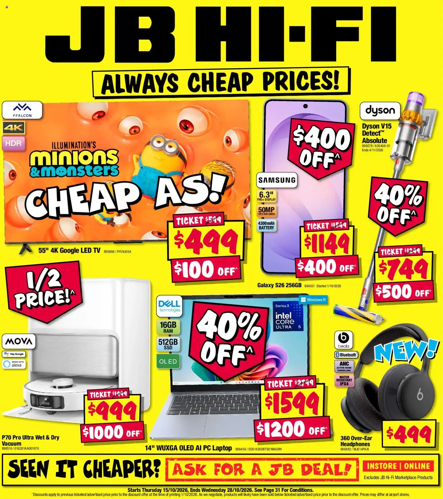 JB Hi-Fi catalogue - 15/10/2026 > weekly / monthly specials - Catalogue valid from 15 October to 28 October 2026 - page 1