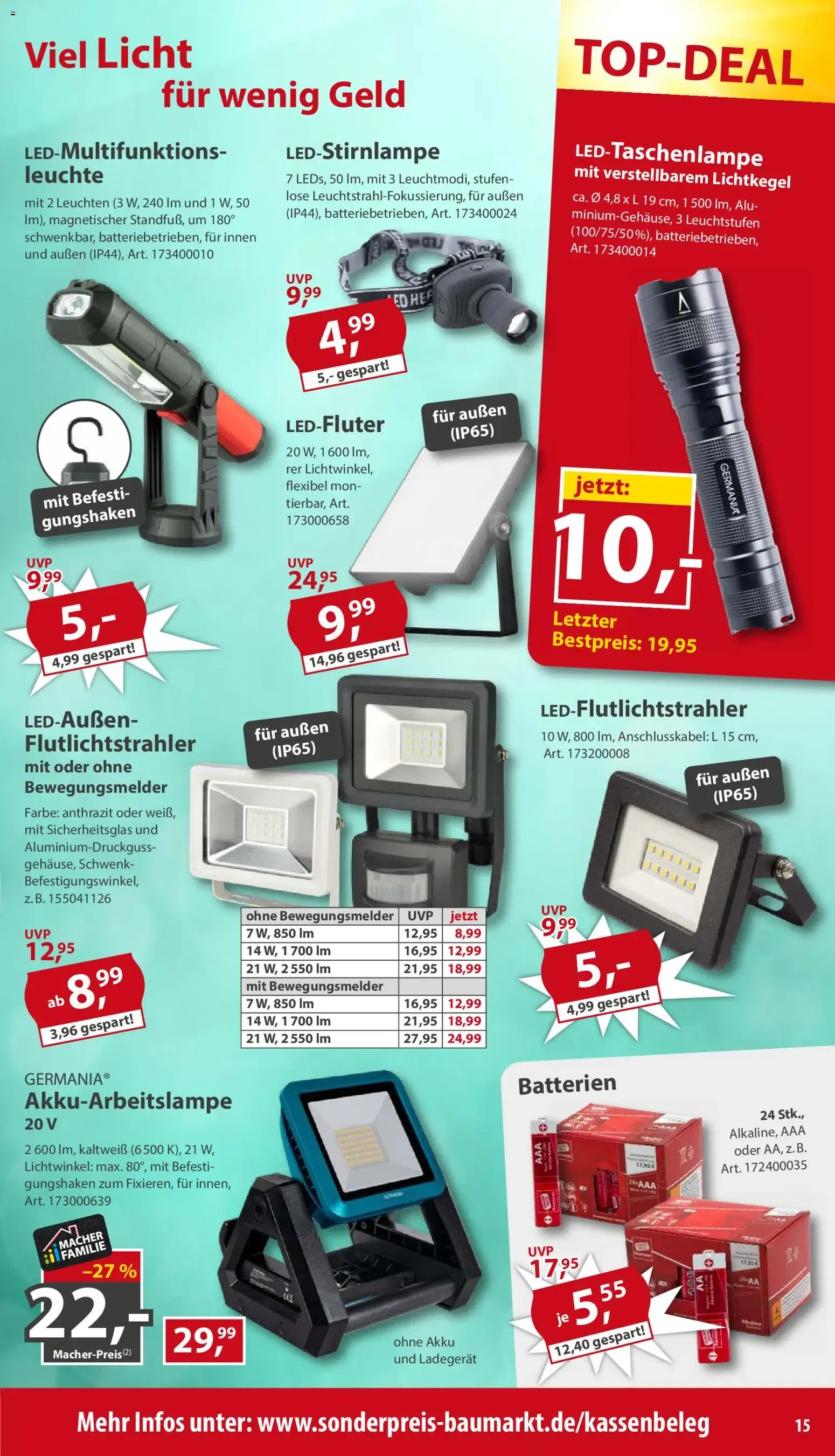 Sonderpreis Baumarkt Prospekt von 26. September bis 2. Oktober 2026 - Prospekt seite 15