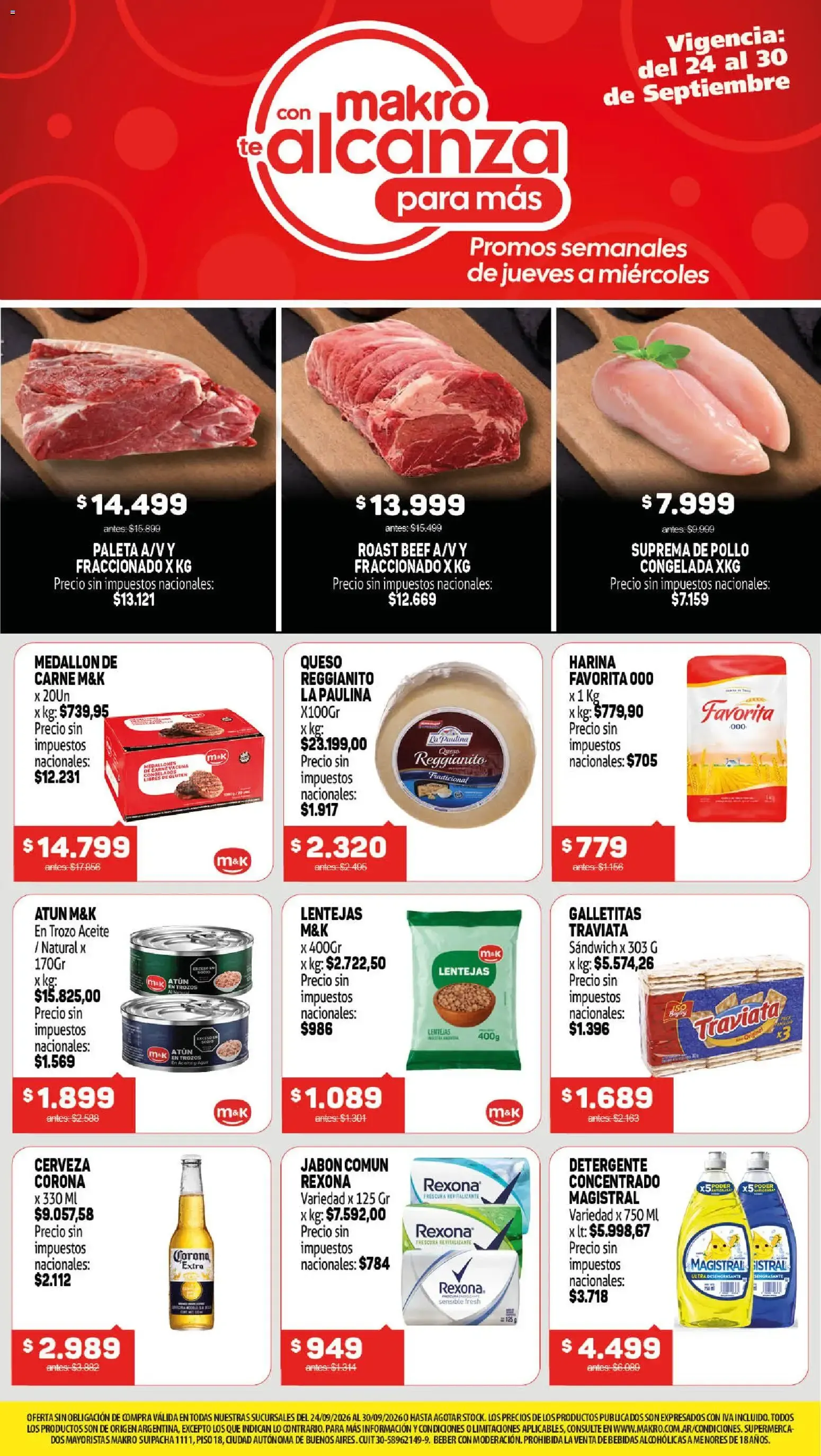 Ofertas de Makro Ofertas del 24/09/2026 - 30/09/2026 24 de septiembre al 30 de septiembre 2026 - Página 1 del catálogo