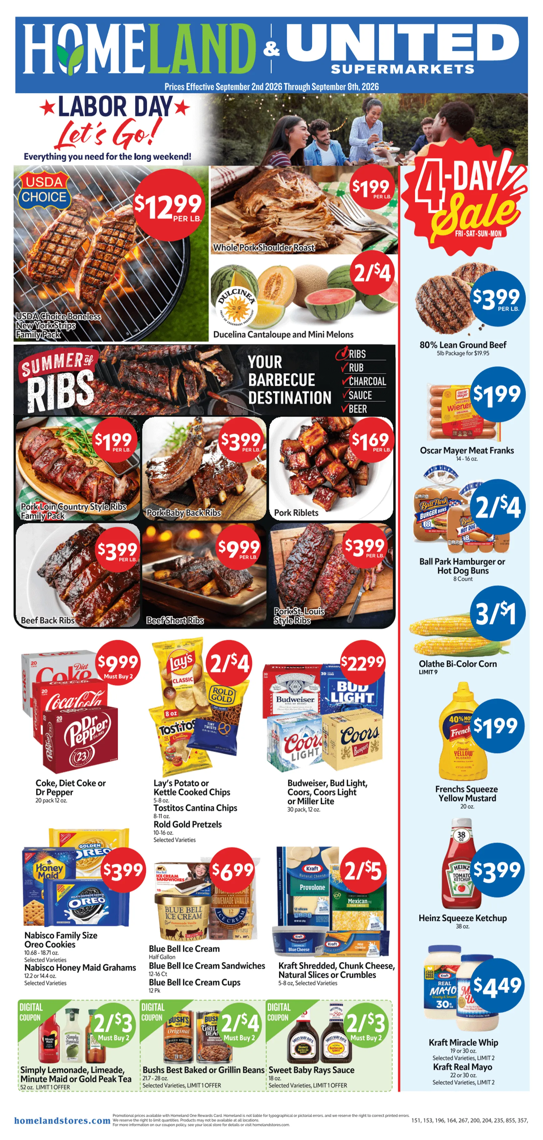 Homeland & United Supermarkets - Labor Day Sale