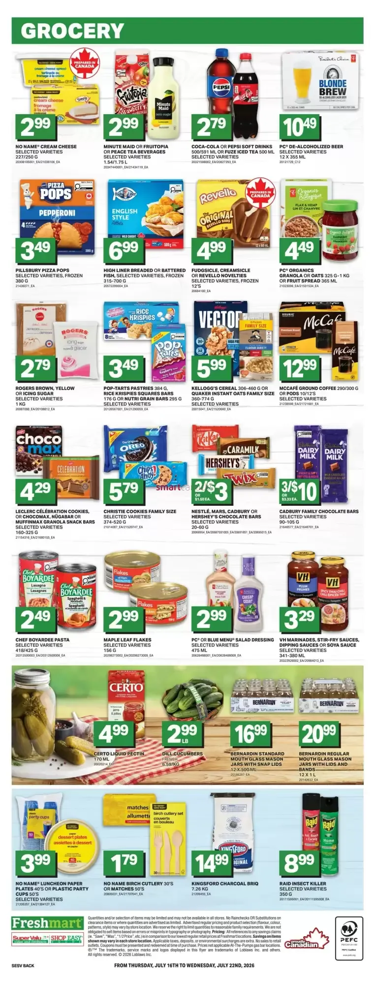 Freshmart - 4 Week Price Freeze on No Name Products from July 16 to August 12 2026 - flyer page 4