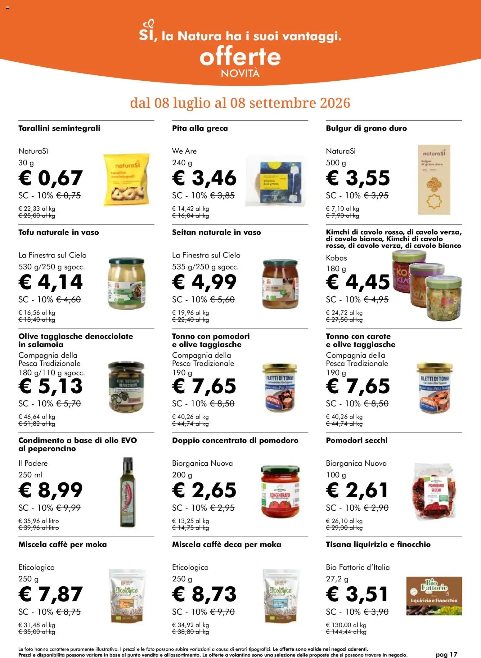 Natura Sì volantino dal 05/08/2026 - online Offerte da 5 agosto a 8 settembre di 2026 - Pagina del volantino 17