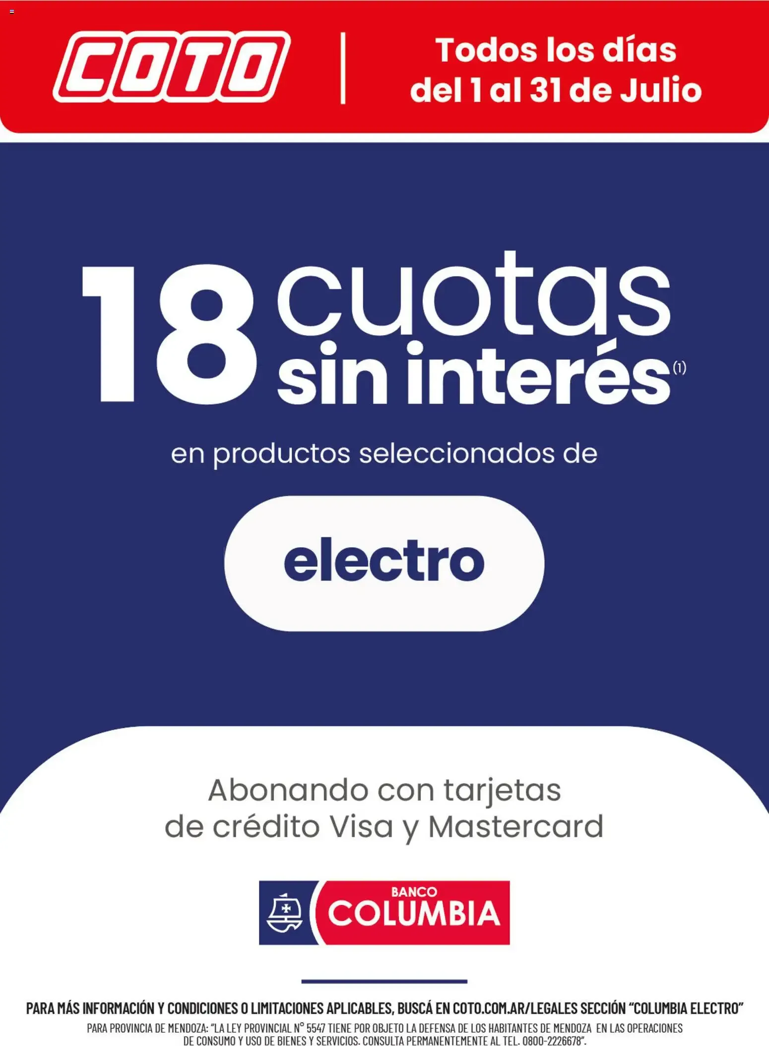 Ofertas de Coto: 18 cuotas sin interés en electro 1 de julio al 31 de julio 2026 - Página 1 del catálogo