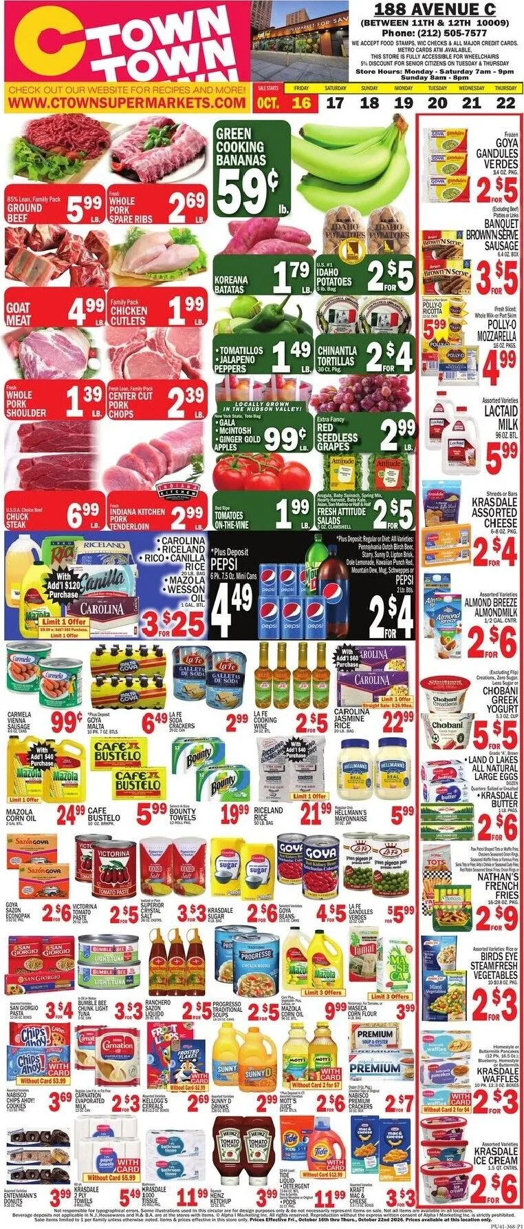 Current CTown leaflet valid from Friday 10/16/2026 to Thursday 10/22/2026