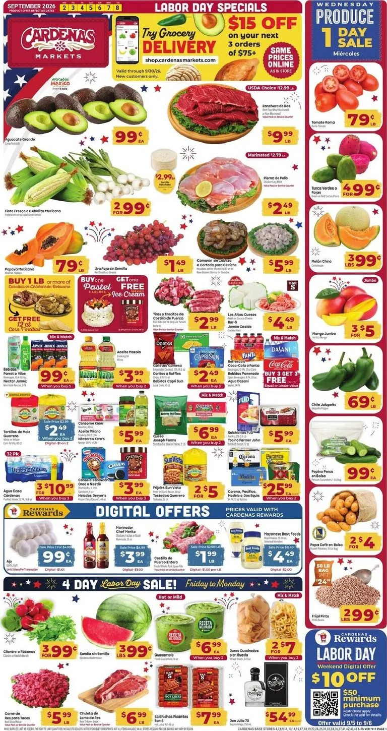 Weekly promotion LABOR DAY SPECIALS spanning from September 2 to September 8 2026 - Page 1 for Catalogue 365
