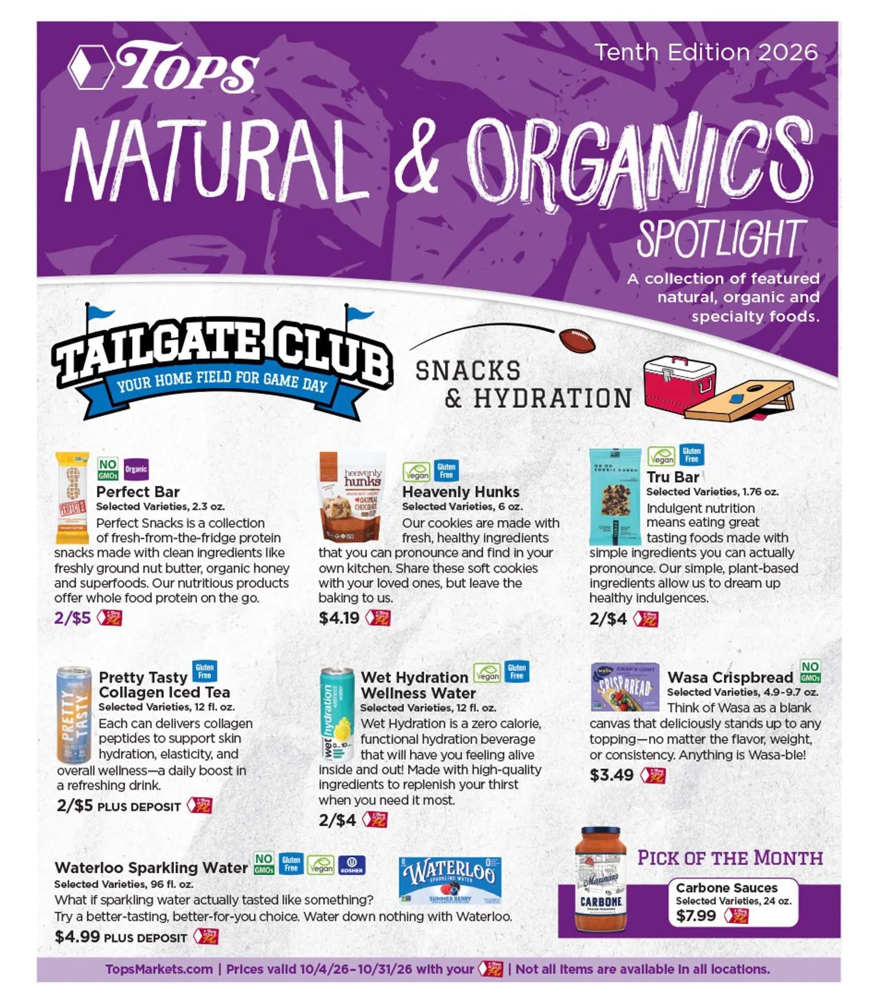 Weekly ad Current Tops Markets - Natural & Organics Spotlight leaflet valid from Sunday 10/04/2026 to Saturday 10/31/2026 from October 4 to October 31 2026 - Page 1