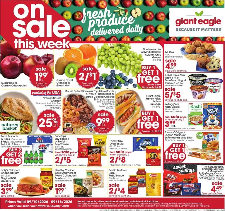Weekly ad Current Giant Eagle leaflet valid from Thursday 09/10/2026 to Wednesday 09/16/2026 from September 10 to September 16 2026 - Page 1