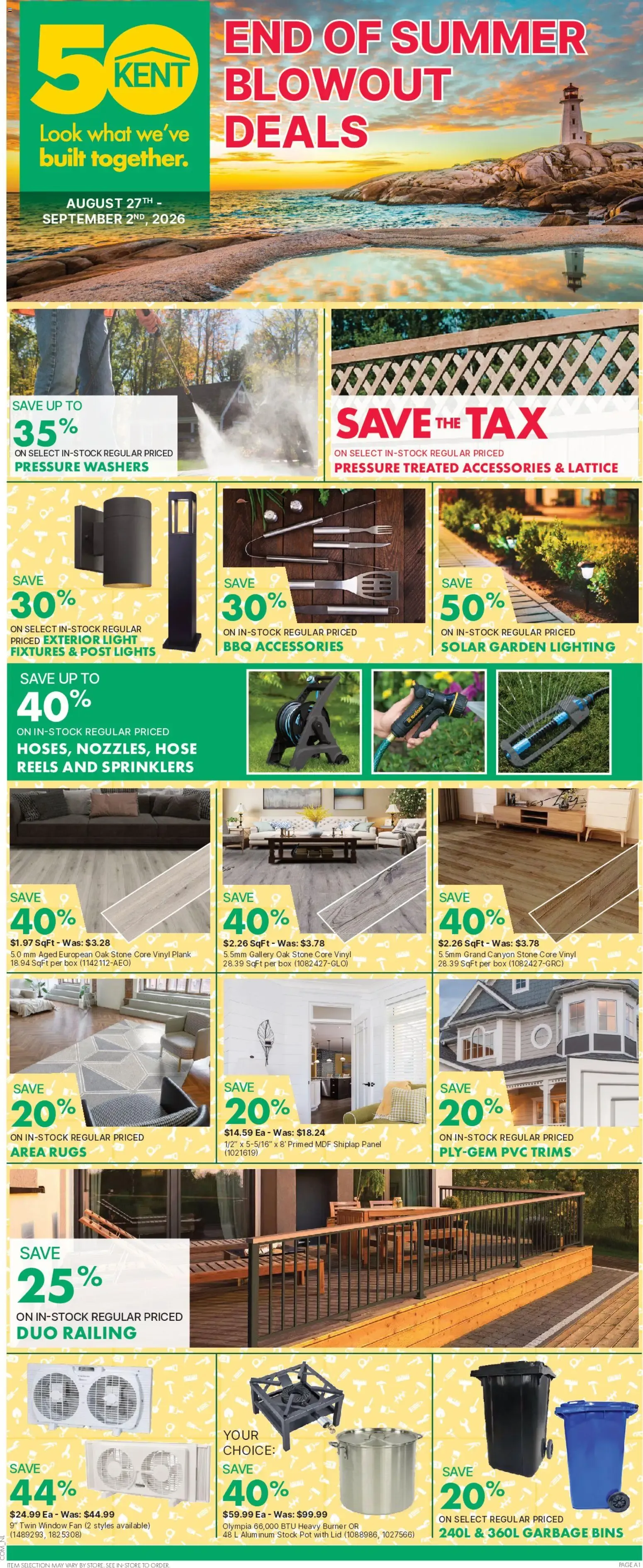 Kent flyer - End of summer blowout deals - NL from Aug 27, 2026 > weekly specials & deals from August 27 to September 2 2026 - flyer page 1
