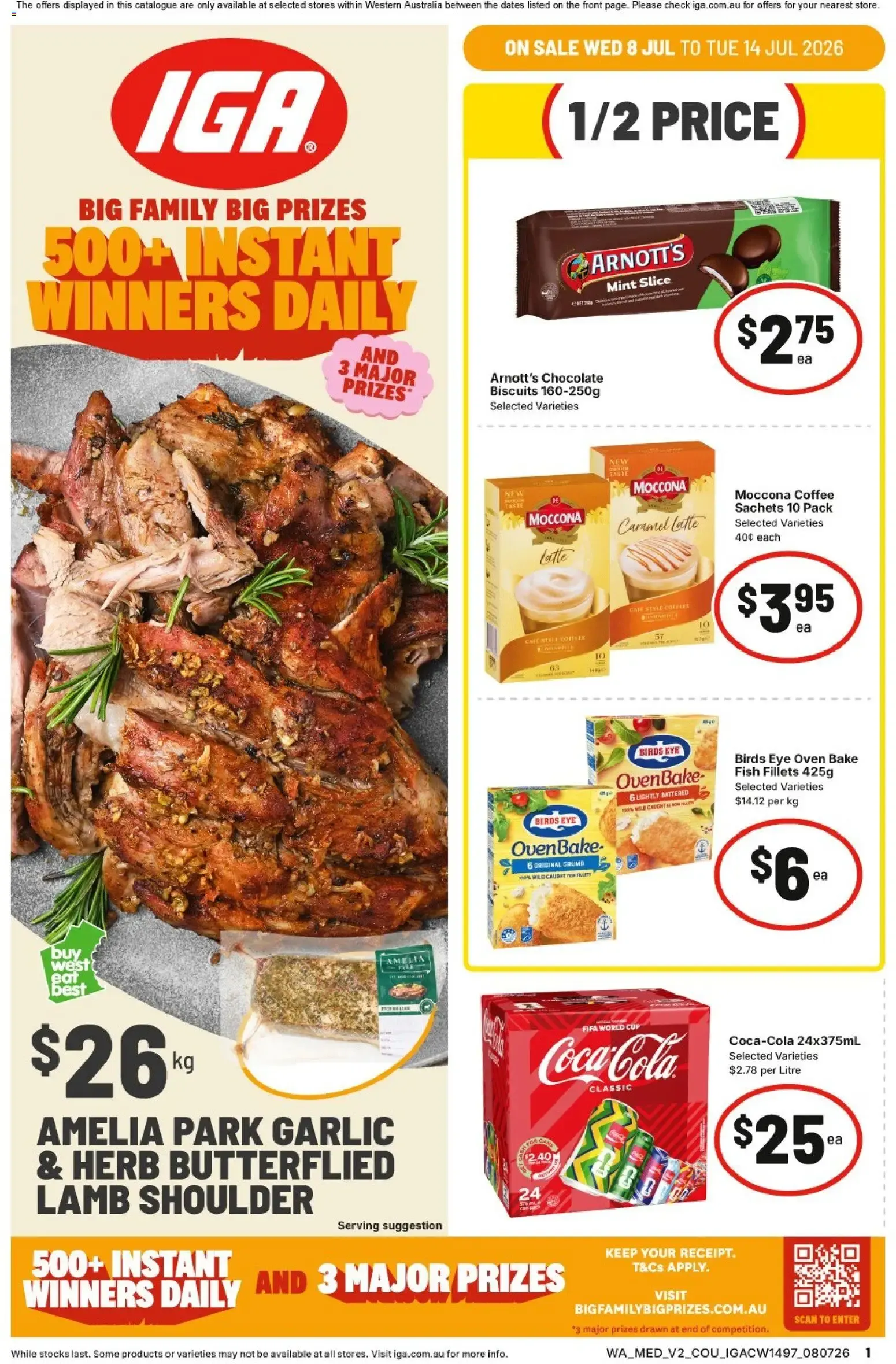 IGA Big Family Big Prizes - 500+ Instant Winners Daily - Catalogue valid from 8 July to 14 July 2026 - page 1