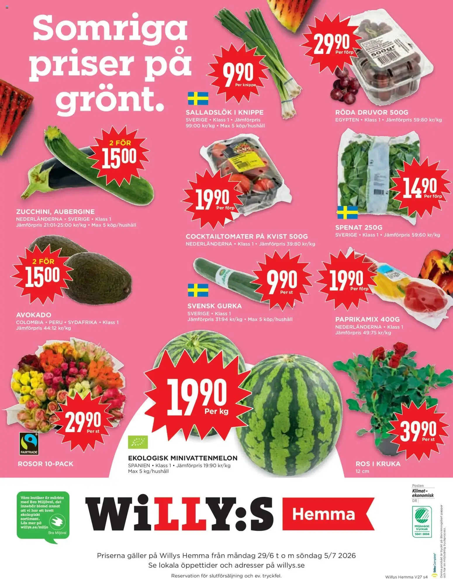 Willys erbjudanden Hemma från 29/06/2026 - 05/07/2026 > Reklamblad nuvarande rabatter från 29 juni till 5 juli 2026 - Reklamblad sidor 4