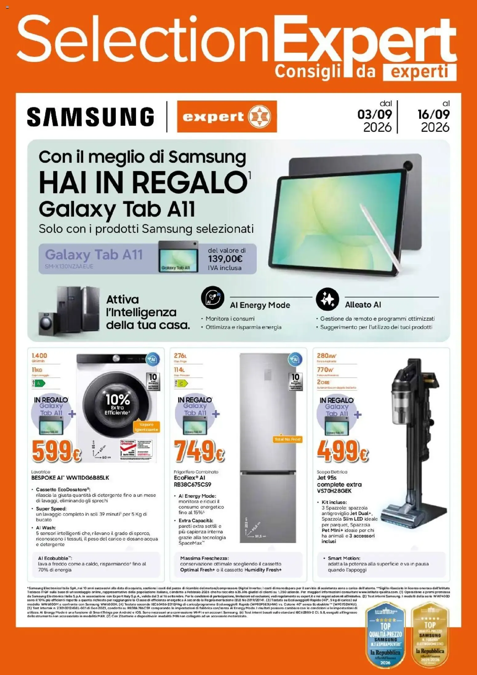 Nuovo Expert volantino Samsung dal 03/09/2026 > offerte anteprima 🛍️ da 3 settembre a 16 settembre di 2026 - Pagina del volantino 1