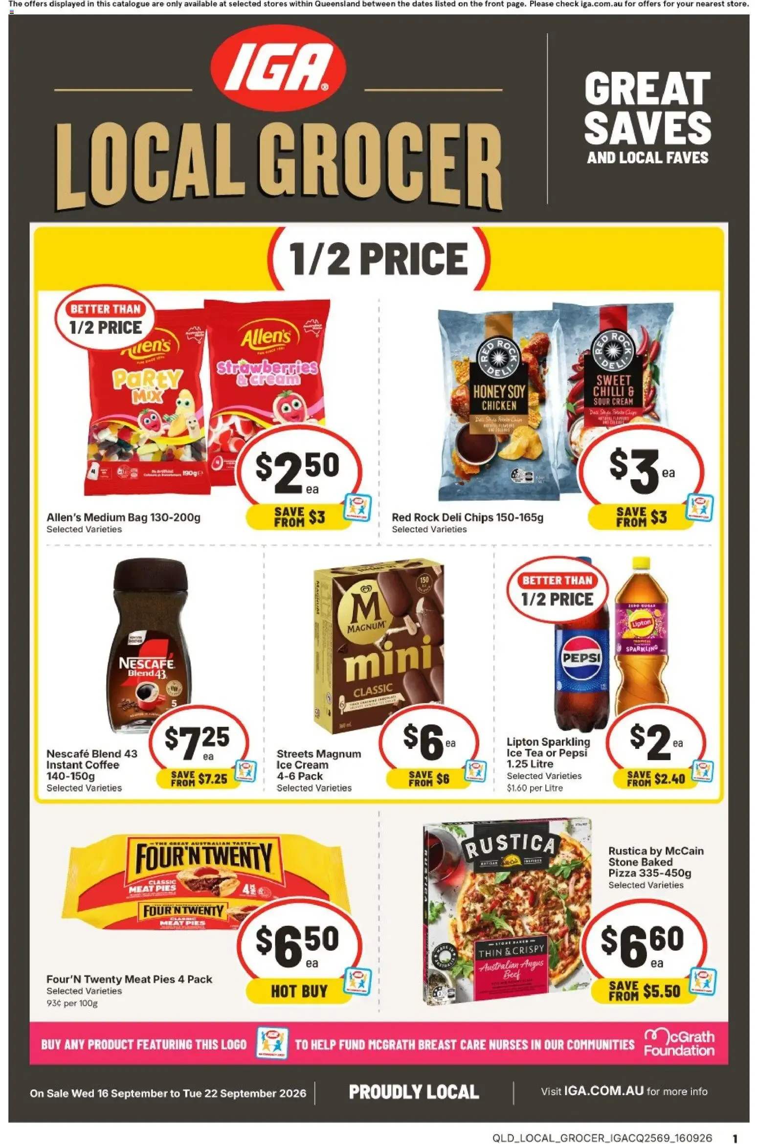 IGA Local Grocer: Great Saves and Local Faves - Catalogue valid from 16 September to 22 September 2026 - page 1