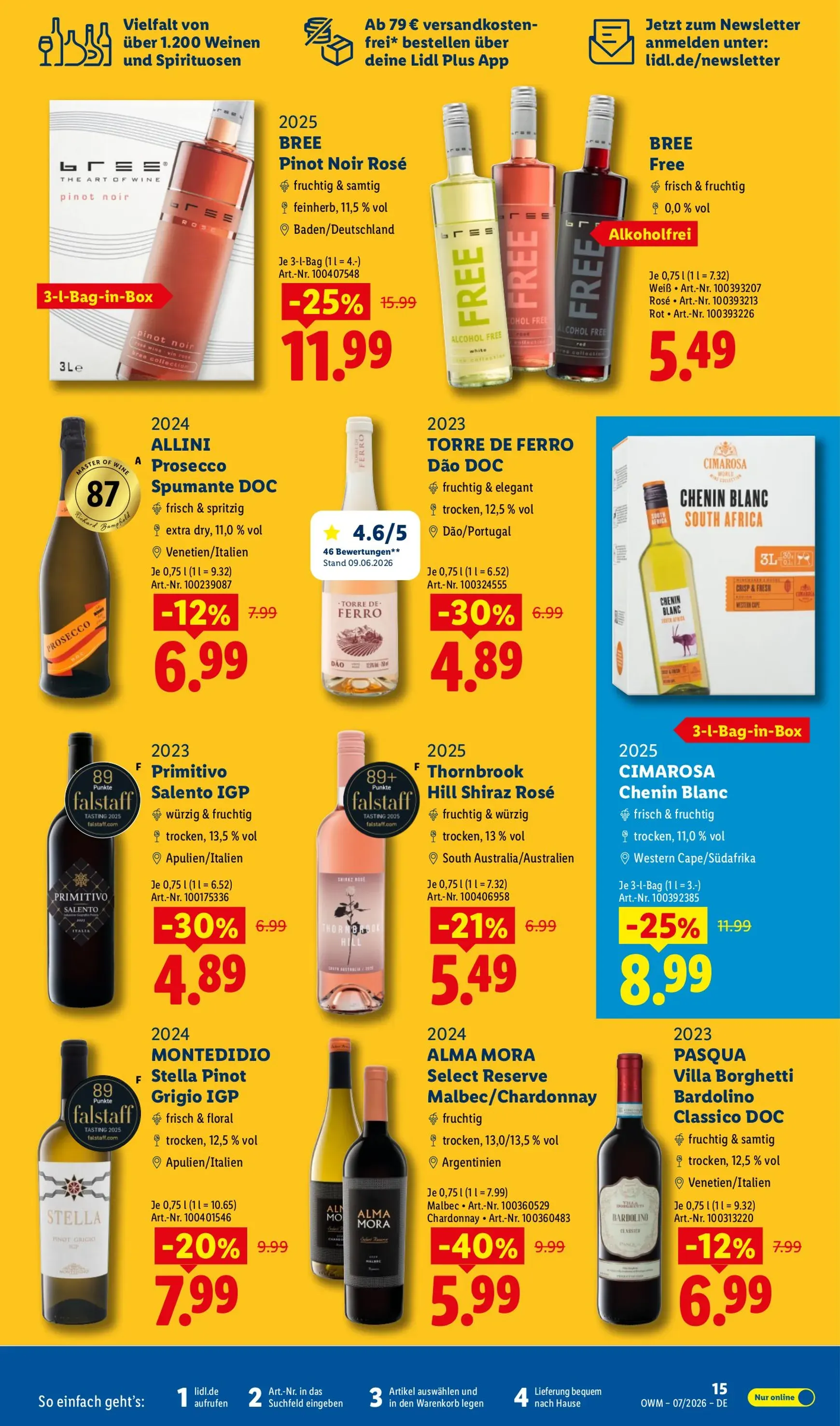 Lidl - Wein & Spirituosen Prospekt – von Mittwoch 01.07.2026 bis Freitag 31.07.2026 von 1. Juli bis 31. Juli 2026 - Prospekt seite 15