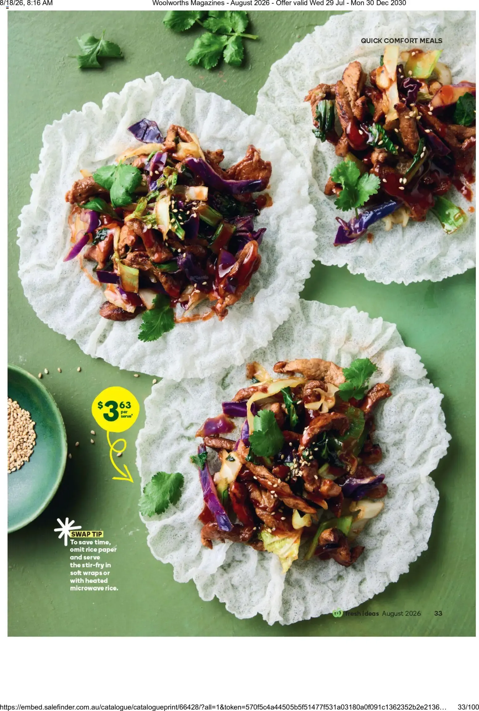 Woolworths Fresh Ideas - August 2026 - Catalogue valid from 29 July to 30 December 2030 - page 33