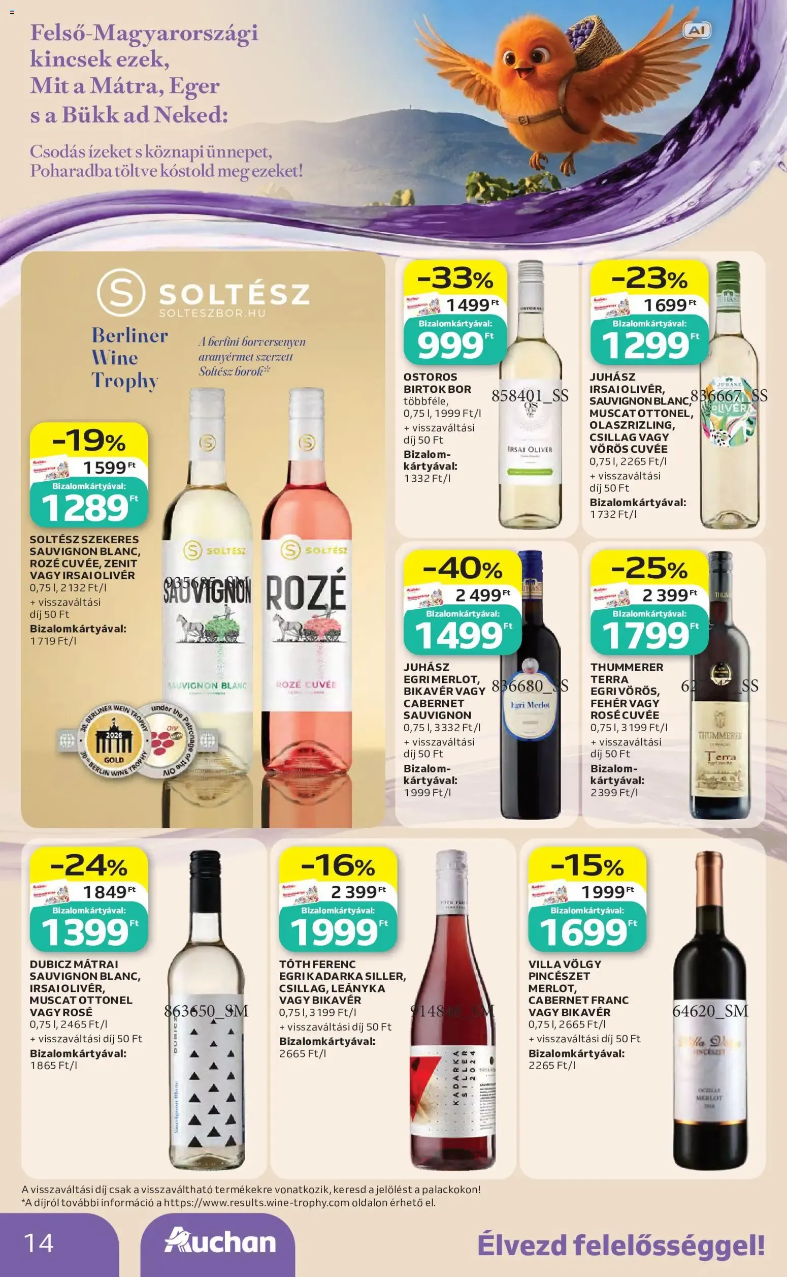 Katalógus Auchan Bor ajánlatok - 2026.10.01. -tól/töl > akció, lapozható szórólap 🛍️ október 1.-tól október 21.-ig 2026. - Oldal 14