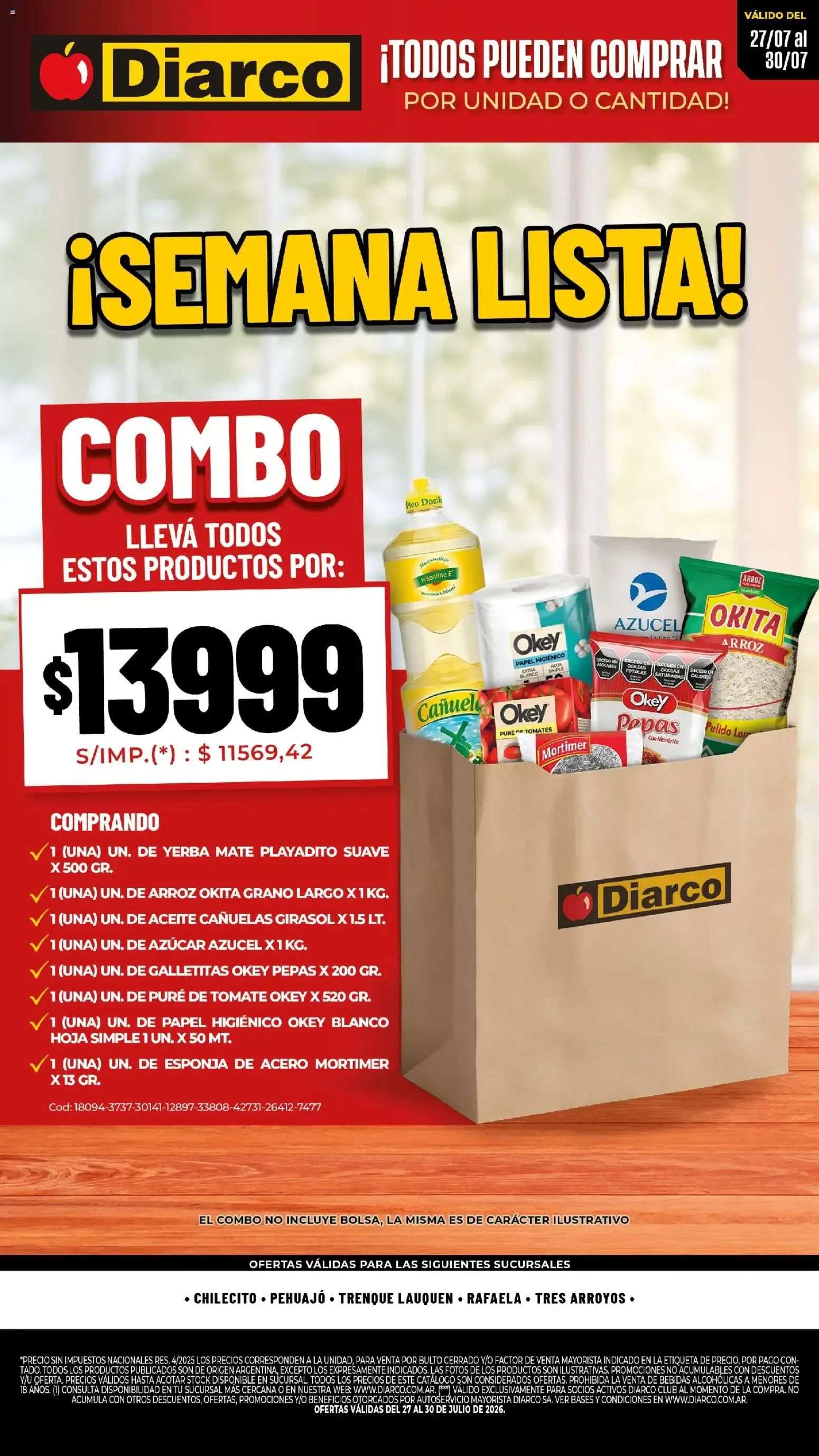 Ofertas de Diarco - Semana Lista del 27/07/2026 - 30/07/2026 27 de julio al 30 de julio 2026 - Página 1 del catálogo