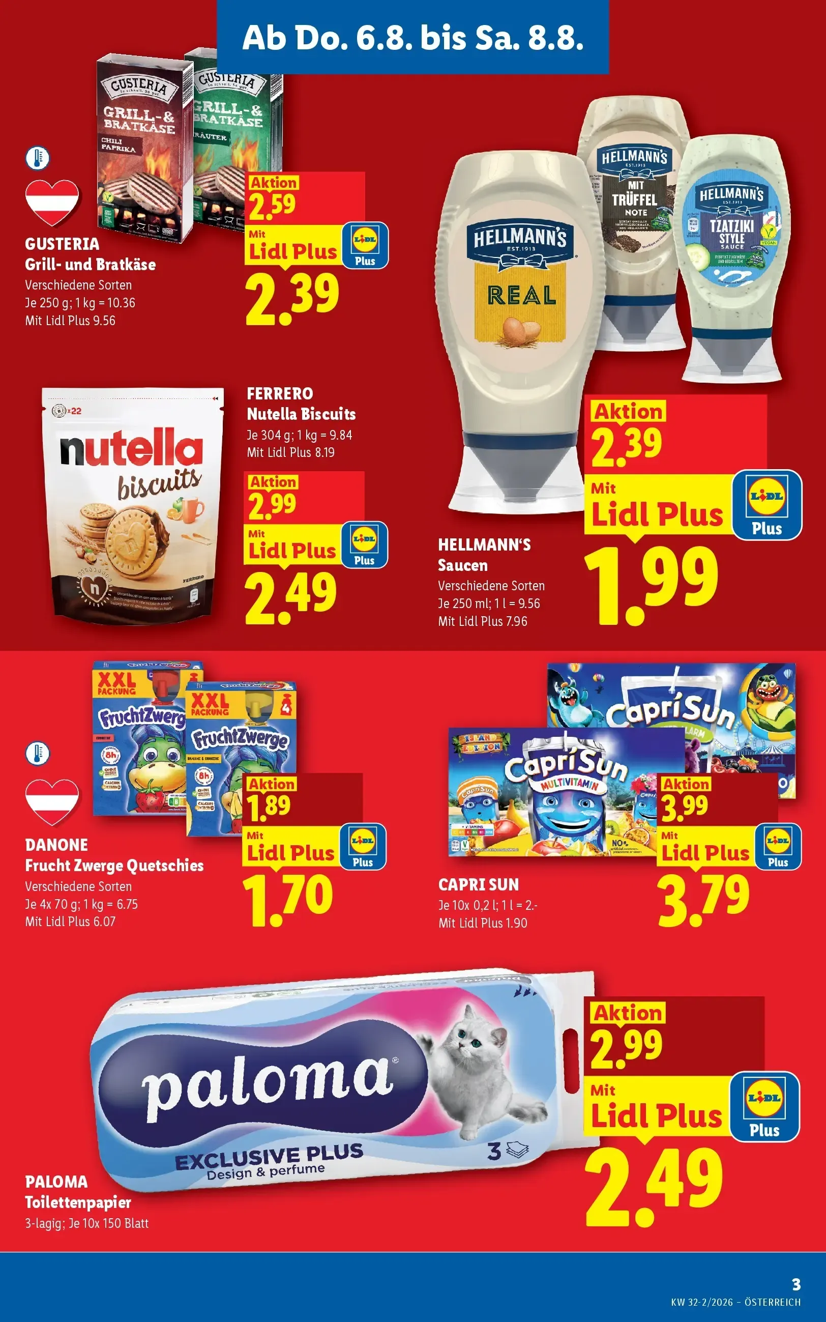 Lidl Plus Österreichs günstigste Preise von 6. August bis 8. August 2026 - Flugblätt seite  3