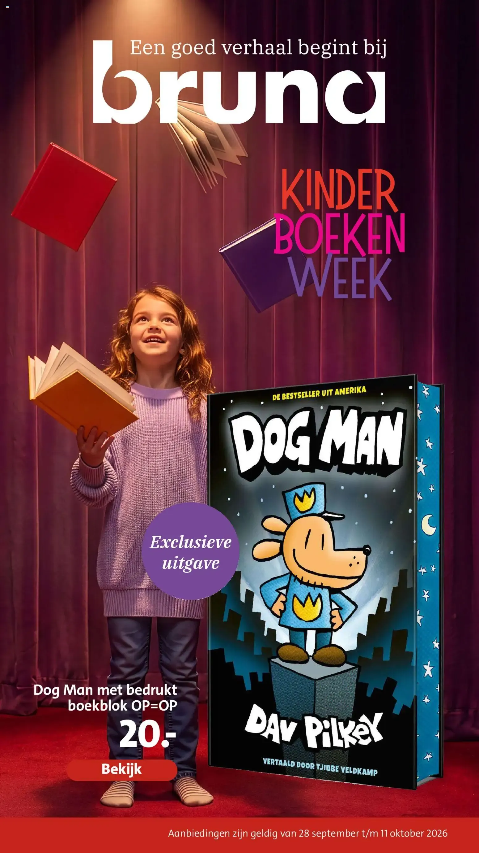 Bruna: Kinderboekenweek - Dog Man van 28 september tot 11 oktober 2026 - Folder pagina 1