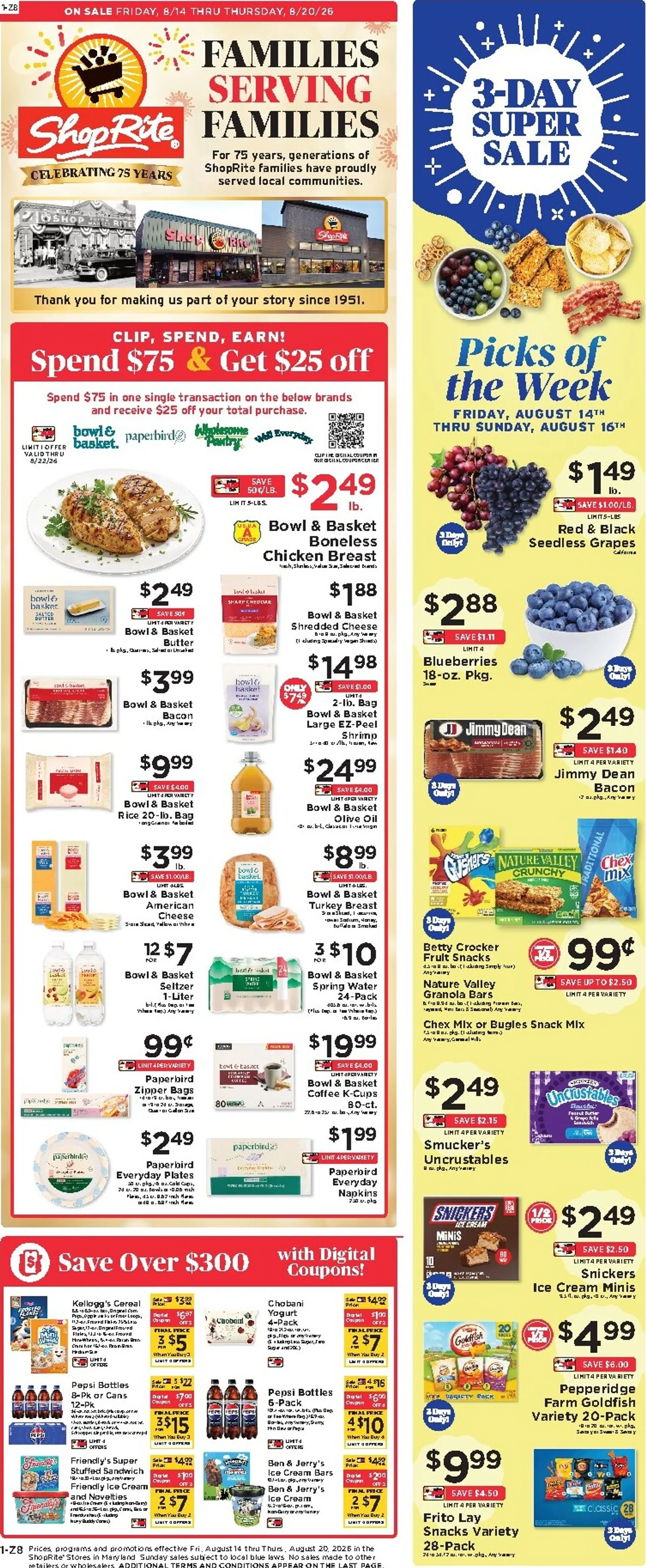 Weekly ad Current ShopRite leaflet valid from Friday 08/14/2026 to Thursday 08/20/2026 from August 14 to August 20 2026 - Page 1