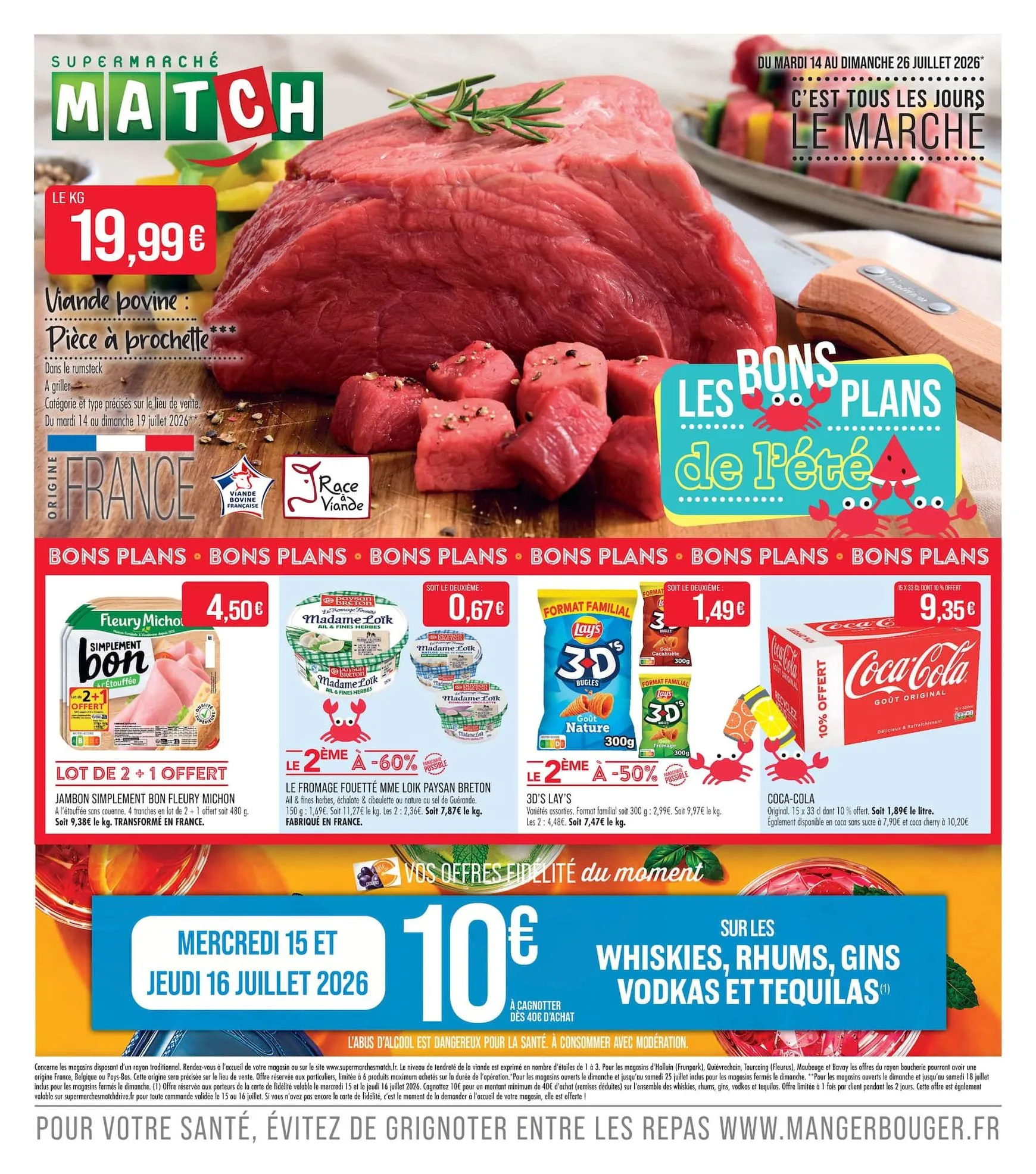 Current Match leaflet valid from du mardi 14/07/2026 to du dimanche 26/07/2026 du 14 juillet au 26 juillet 2026 - Catalogue page 1