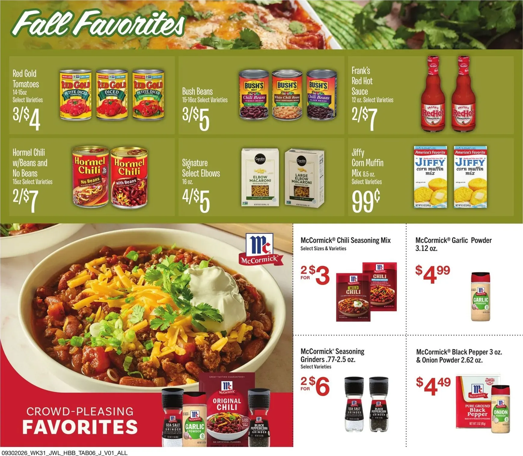 Weekly promotion Jewel Osco - Fall Savings Start Here spanning from September 30 to October 27 2026 - Page 6 for Catalogue 365