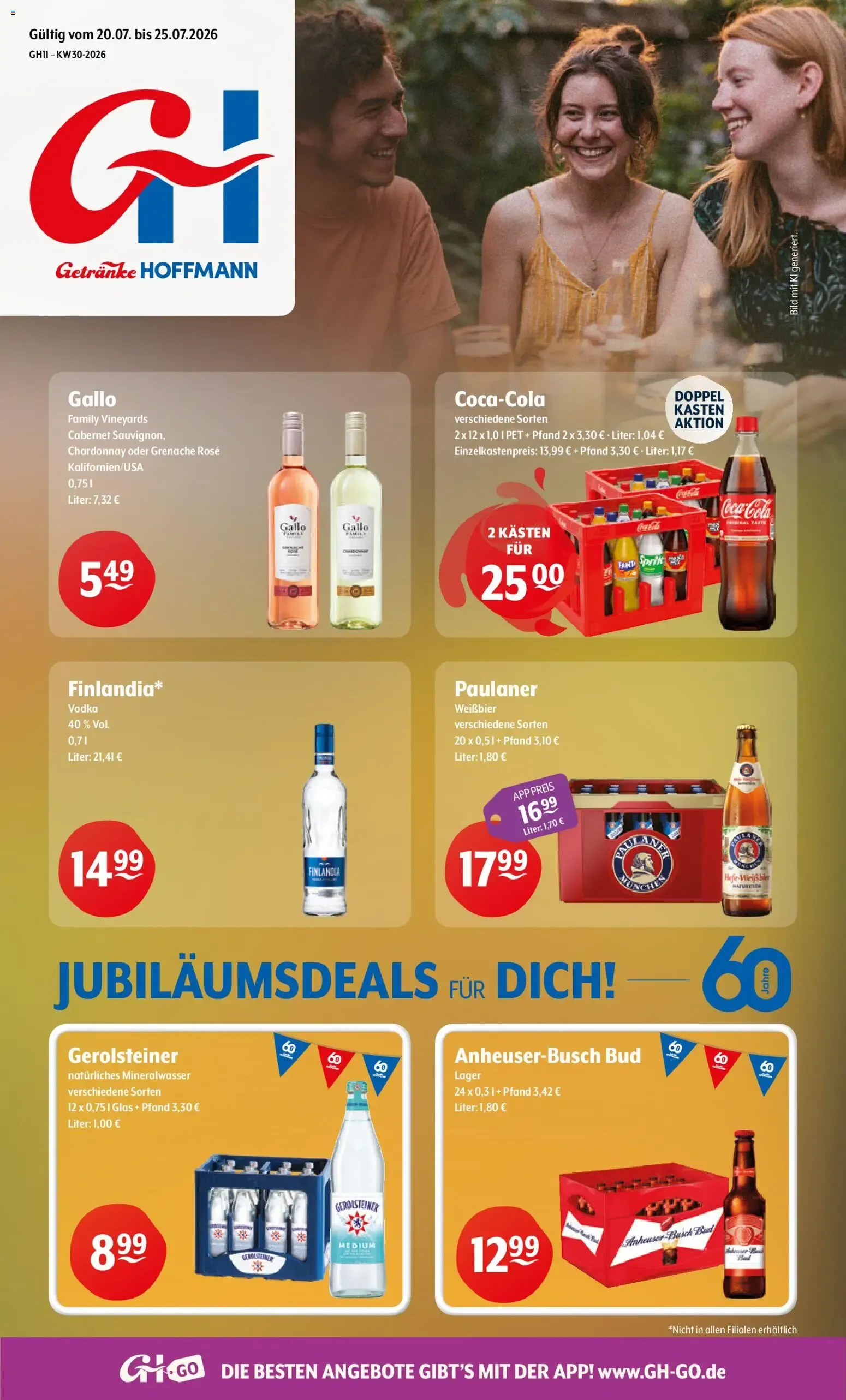 Getränke Hoffmann Prospekt (ab 20.07.2026) zum Blättern von 20. Juli bis 25. Juli 2026 - Prospekt seite 1