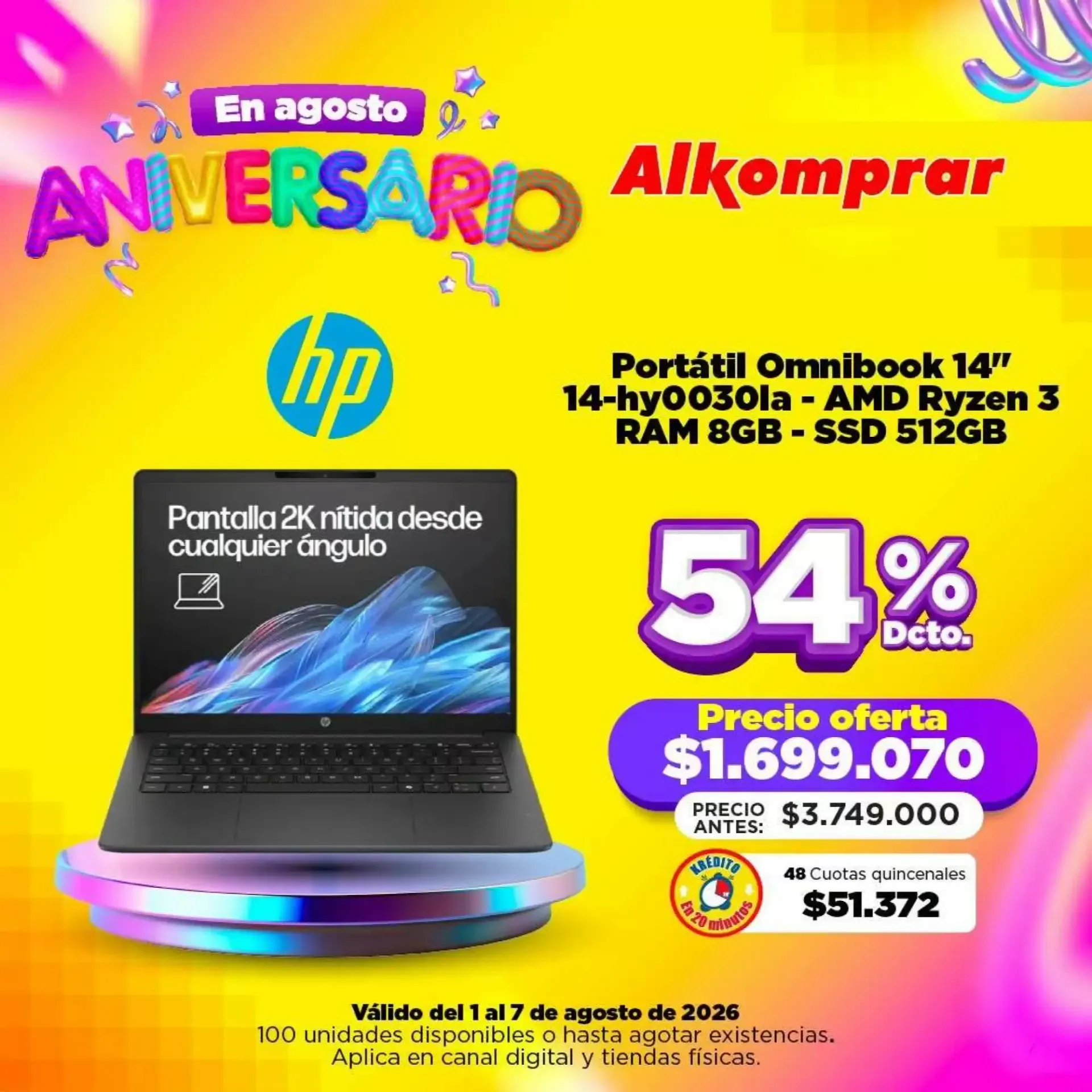 Catalogo de Alkomprar Aniversario - Portátil Omnibook 1 de agosto al 7 de agosto 2026 - Pag 1
