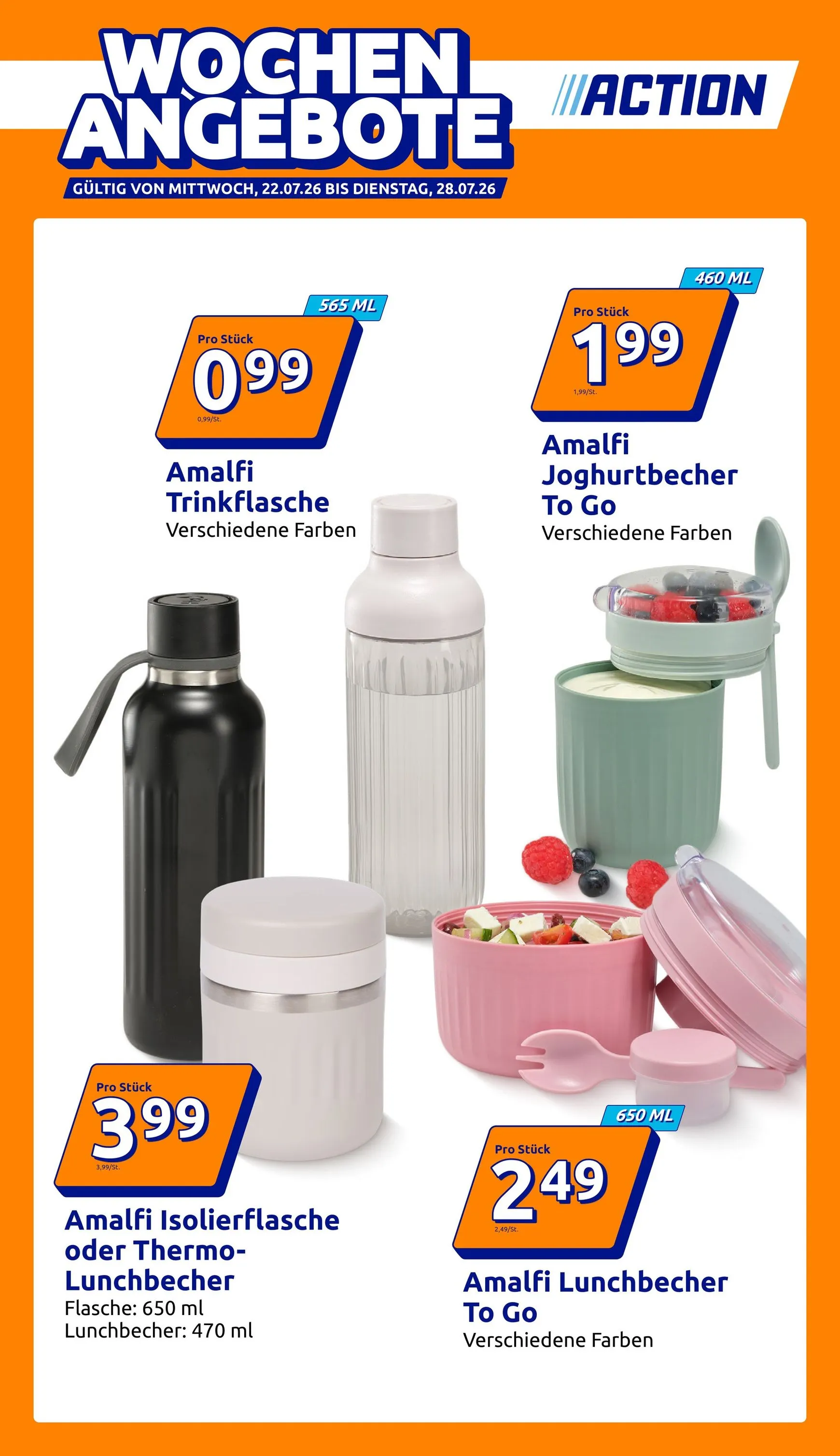 Action Prospekt – von Mittwoch 22.07.2026 bis Dienstag 28.07.2026 von 22. Juli bis 28. Juli 2026 - Prospekt seite 1
