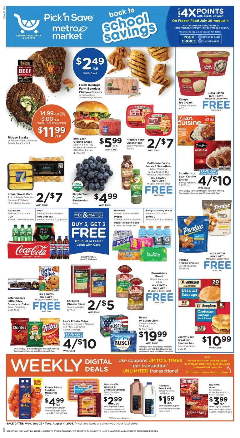 Weekly ad Current Pick'n Save leaflet valid from Wednesday 07/29/2026 to Tuesday 08/04/2026 from July 29 to August 4 2026 - Page 1