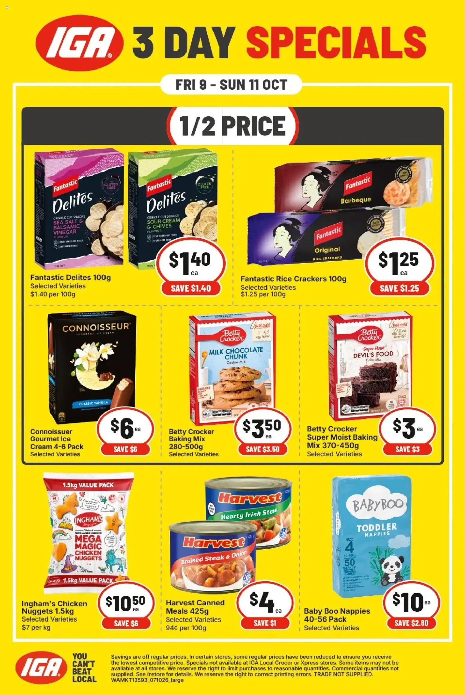 IGA 3 DAY SPECIALS - Catalogue valid from 9 October to 11 October 2026 - page 1