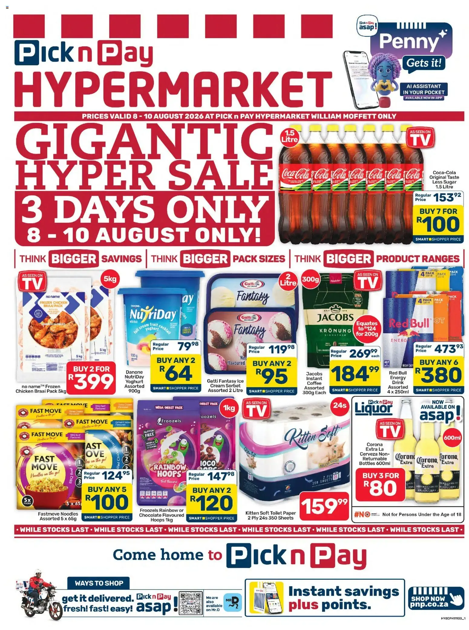 Pick n Pay Eastern Cape - Hypermarket Gigantic Sale Specials (08/08/2026 - 10/08/2026) Online from 8 August to 10 August 2026 - Catalogue Page 1