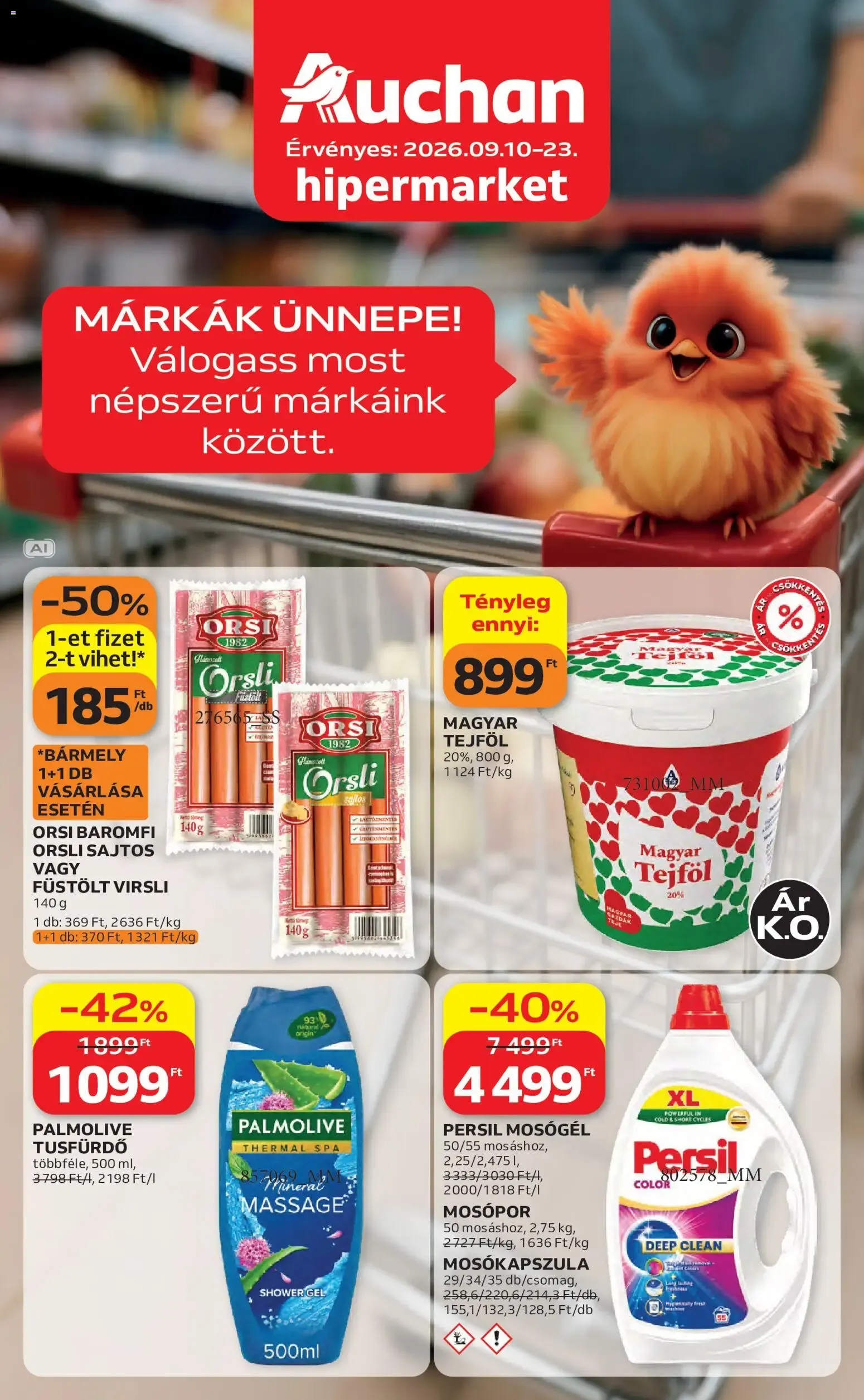 Katalógus Auchan Hipermarket - Márkák Ünnepe! szeptember 10.-tól szeptember 23.-ig 2026. - Oldal 1