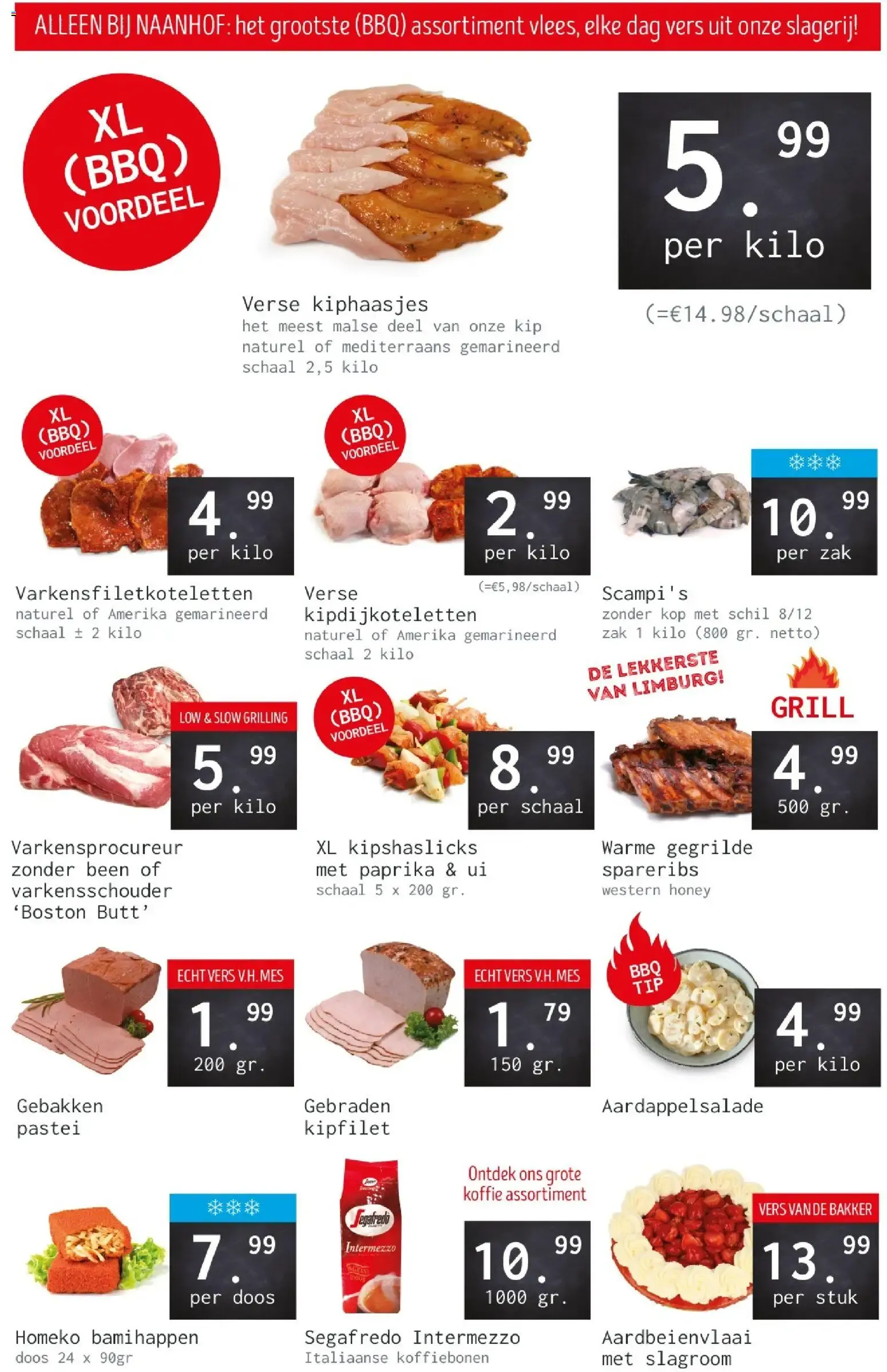 Naanhof: Groot surtido de carnes para BBQ, fresco de nuestra carnicería van 29 juni tot 4 juli 2026 - Folder pagina 1