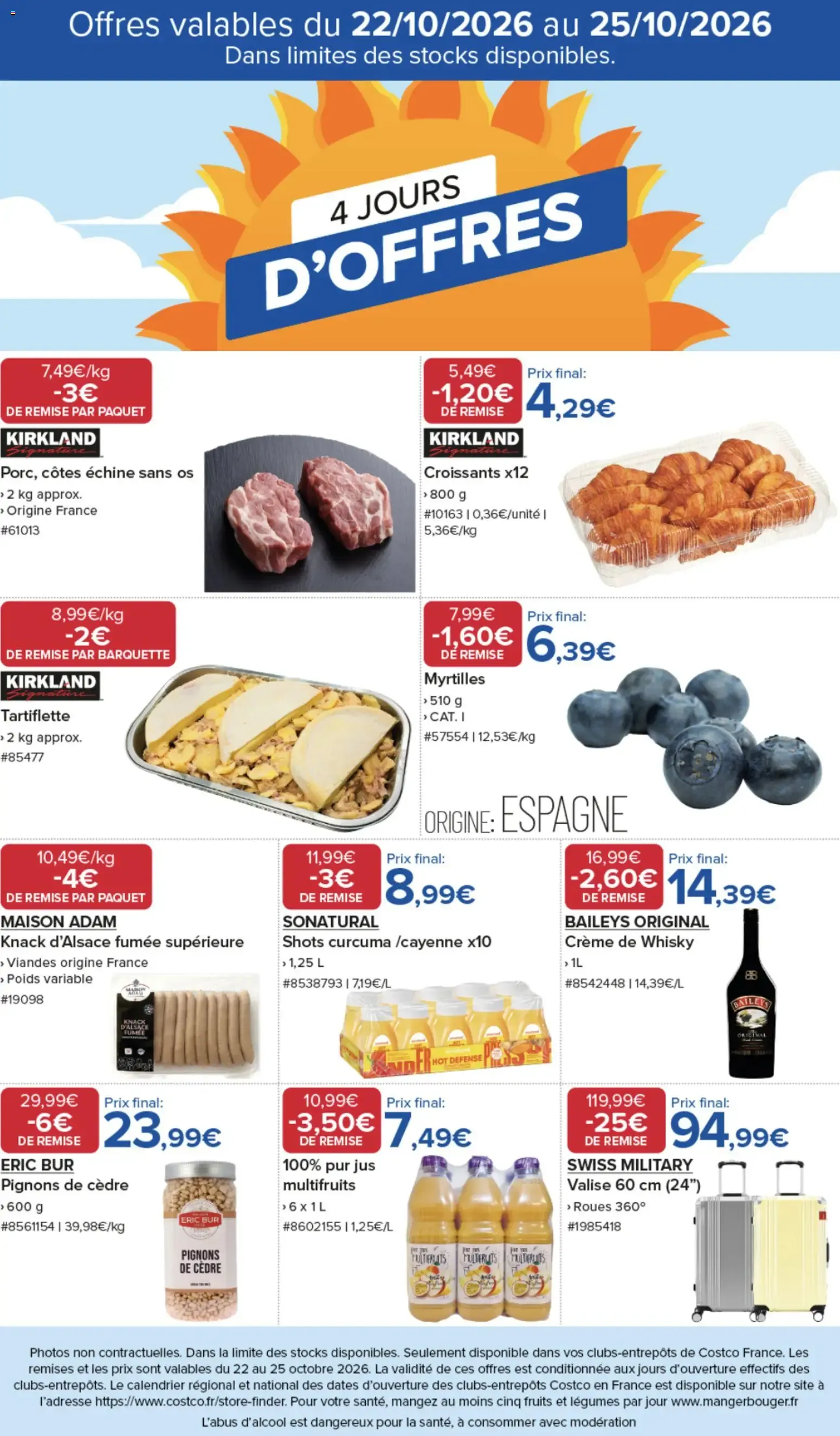 Costco 4 jours d'offres à partir du 22/10/2026 - promo en ligne