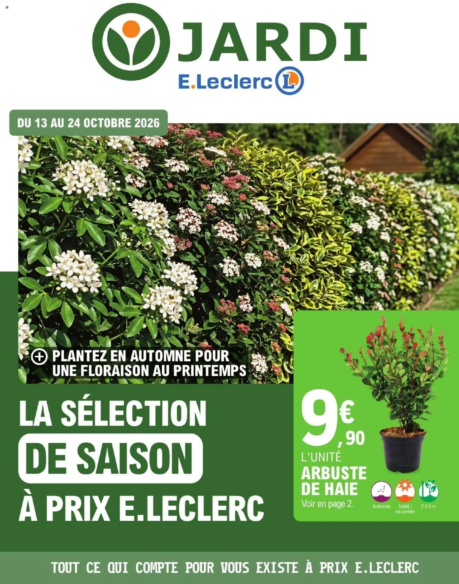 Brico E.Leclerc catalogue Jardi à partir du 13/10/2026 - promo en ligne du 13 octobre au 24 octobre 2026 - Catalogue page 1