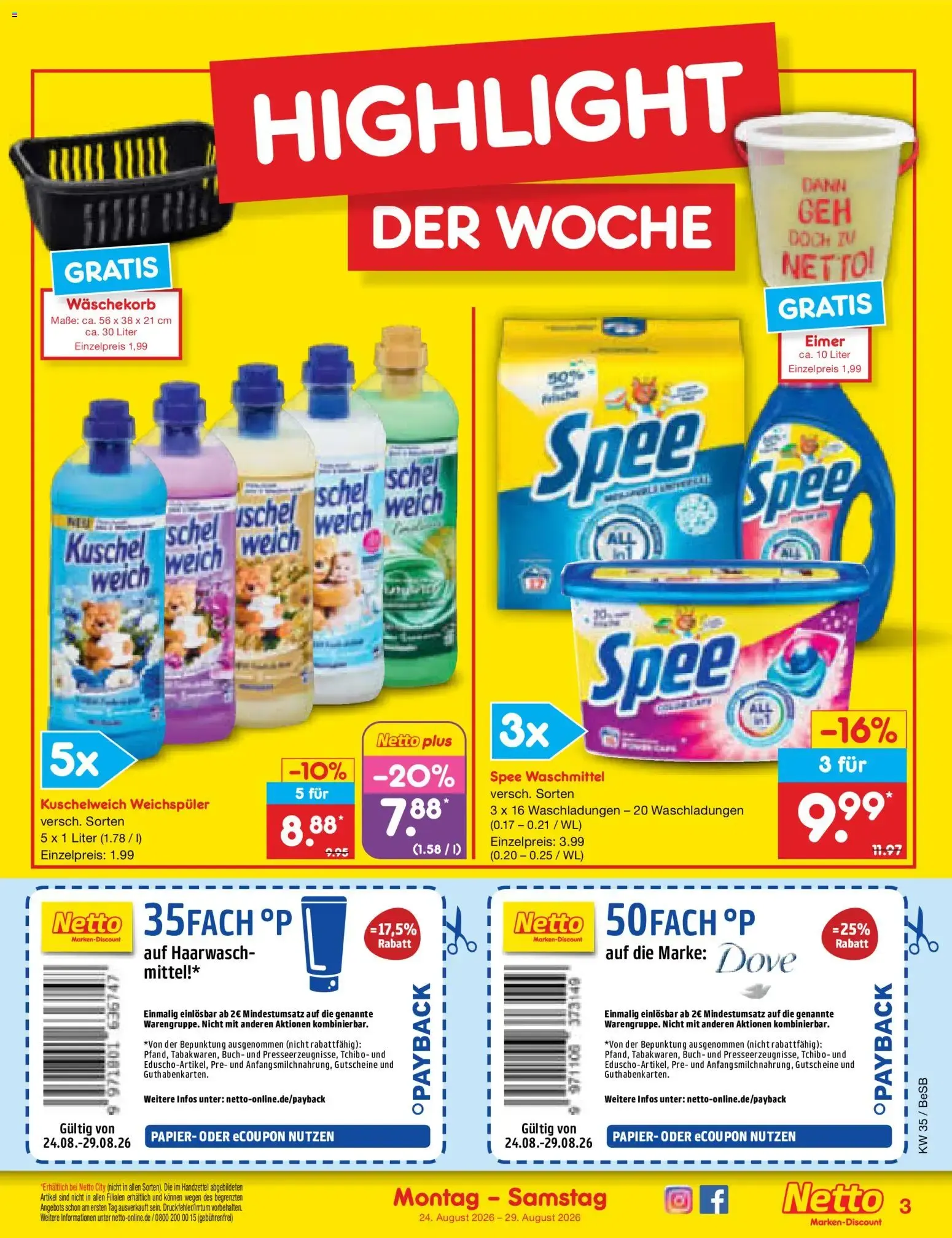 Netto Marken-Discount Prospekt (ab 24.08.2026) » Angebote von 24. August bis 29. August 2026 - Prospekt seite 3