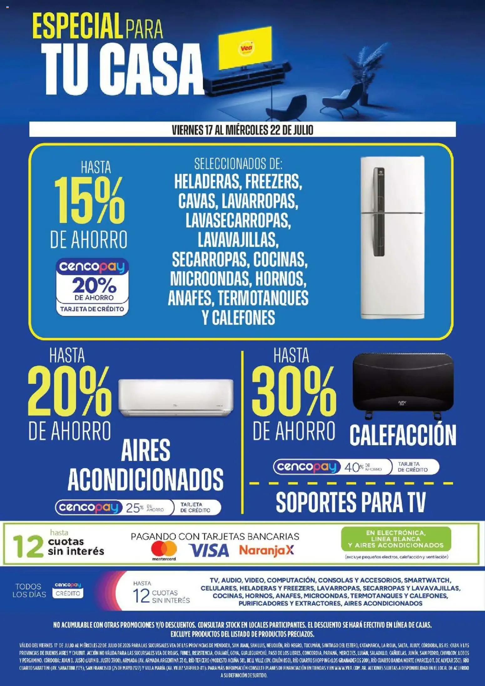 Ofertas de Vea - Especial para tu casa del 17/07/2026 - 22/07/2026 17 de julio al 22 de julio 2026 - Página 1 del catálogo