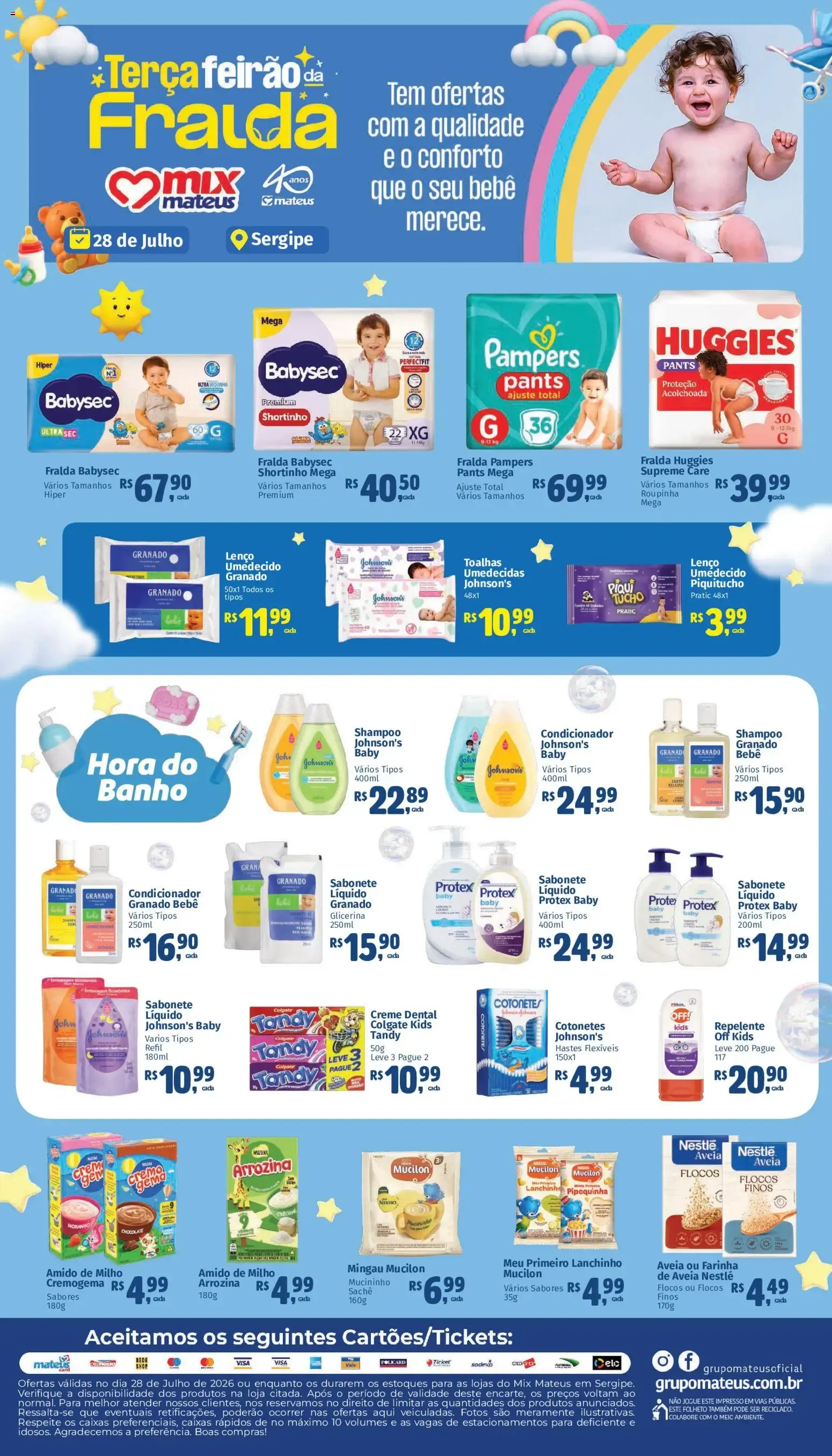 Encarte de Mateus ofertas Terça da Fralda de 28/07/2026 | Promoções Online 28 de julho até 28 de julho 2026 - Pagina 1