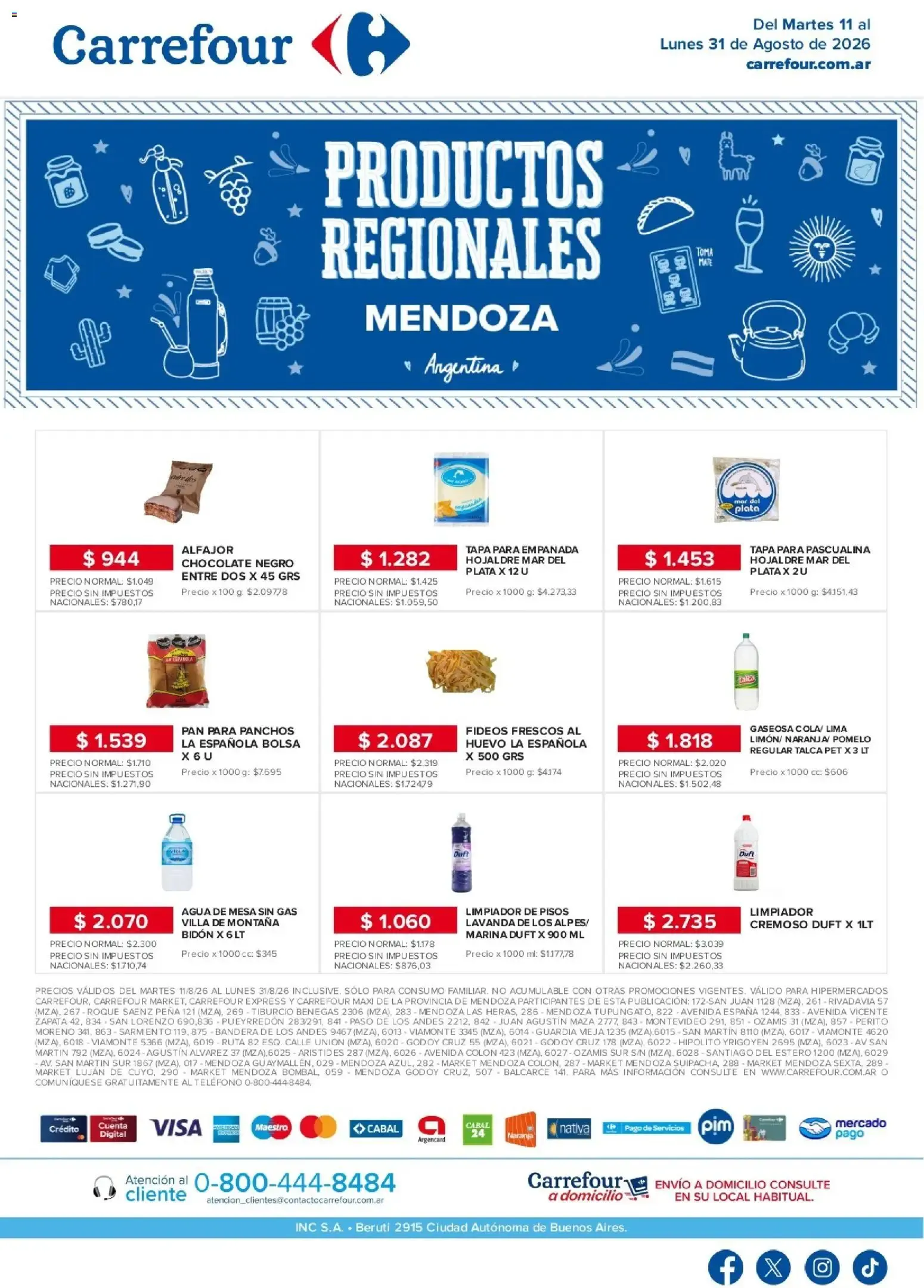 Ofertas de Carrefour - Regionales | Mendoza || del 11/08/2026 - 31/08/2026 || Promociones 11 de agosto al 31 de agosto 2026 - Página 1 del catálogo