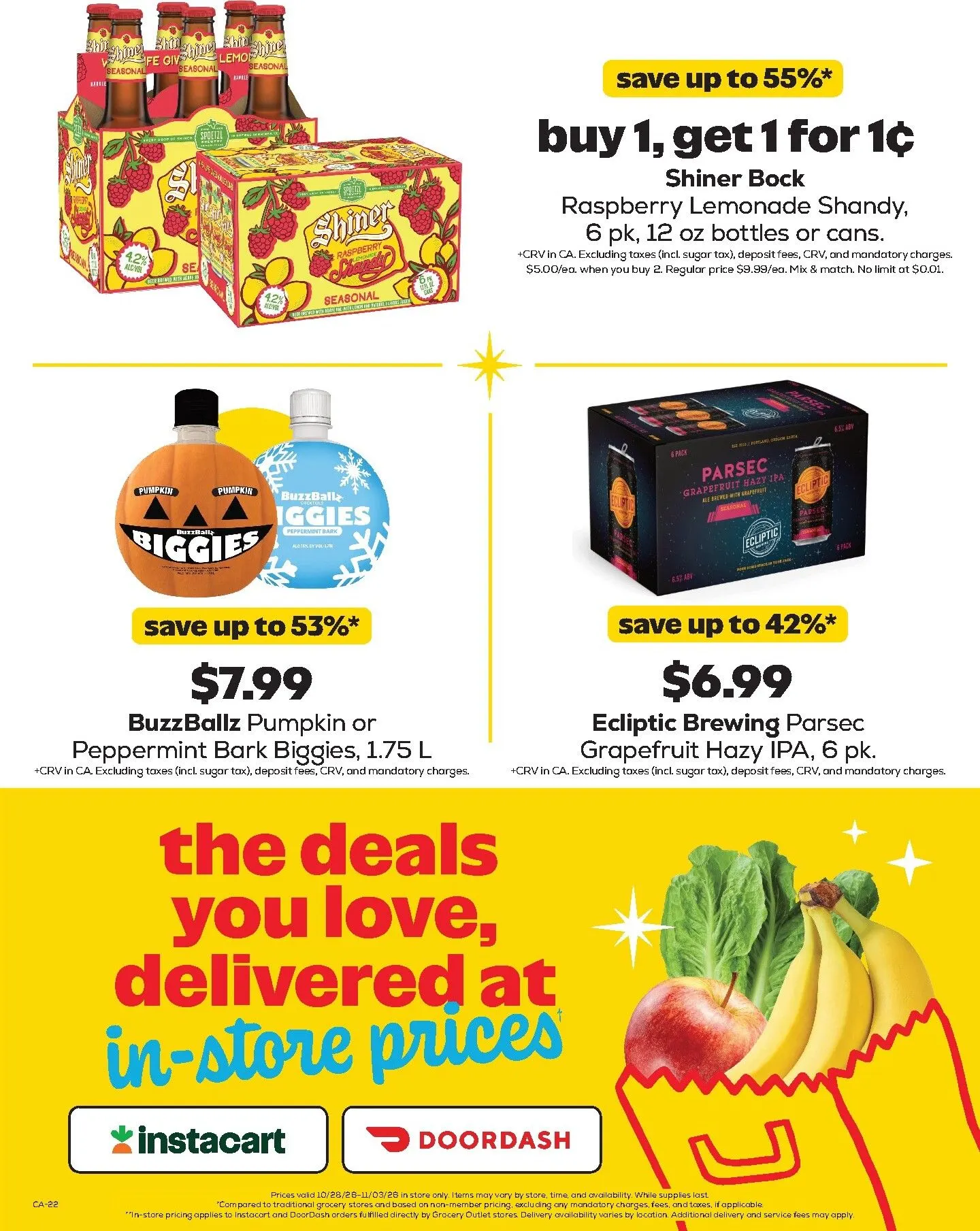 Weekly promotion Grocery Outlet Weekly Wins spanning from October 28 to November 3 2026 - Page 6 for Catalogue 365