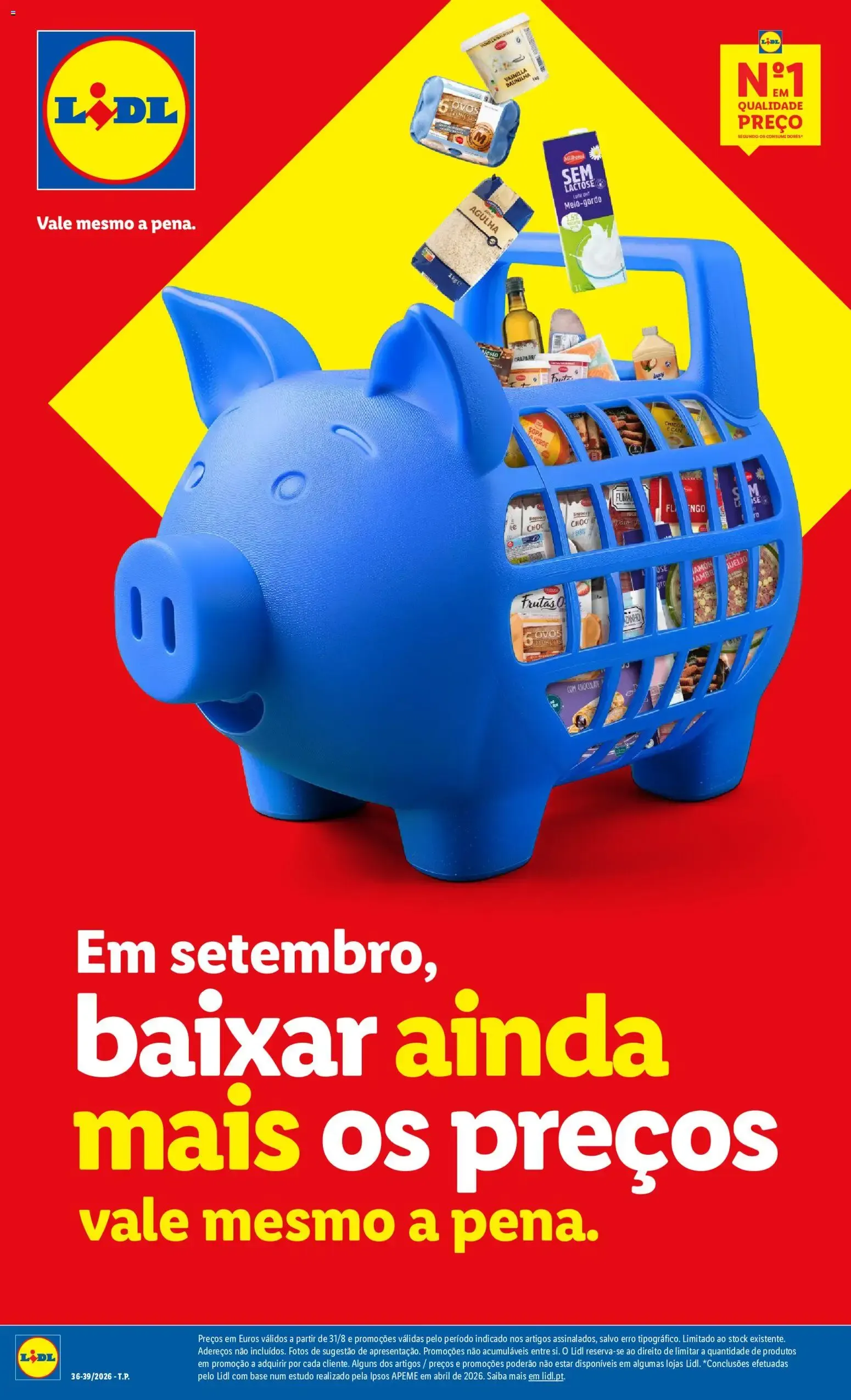 Folheto Lidl: Em setembro, baixar ainda mais os preços vale mesmo a pena. de 1 de setembro até 27 de setembro 2026 - Pagina 1
