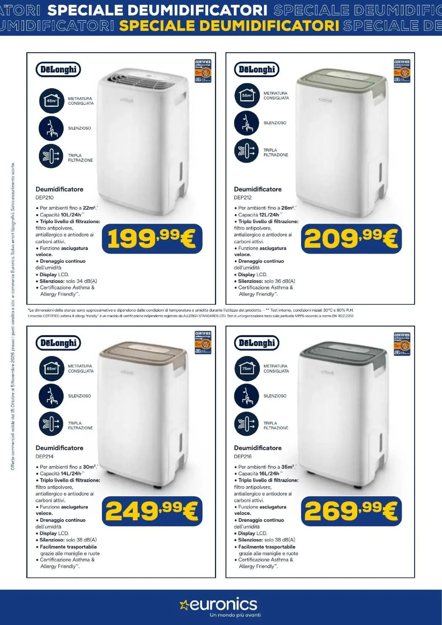 Nuovo Euronics volantino De Longhi deumidificatori dal 15/10/2026 > offerte anteprima 🛍️ da 15 ottobre a 5 novembre di 2026 - Pagina del volantino 3