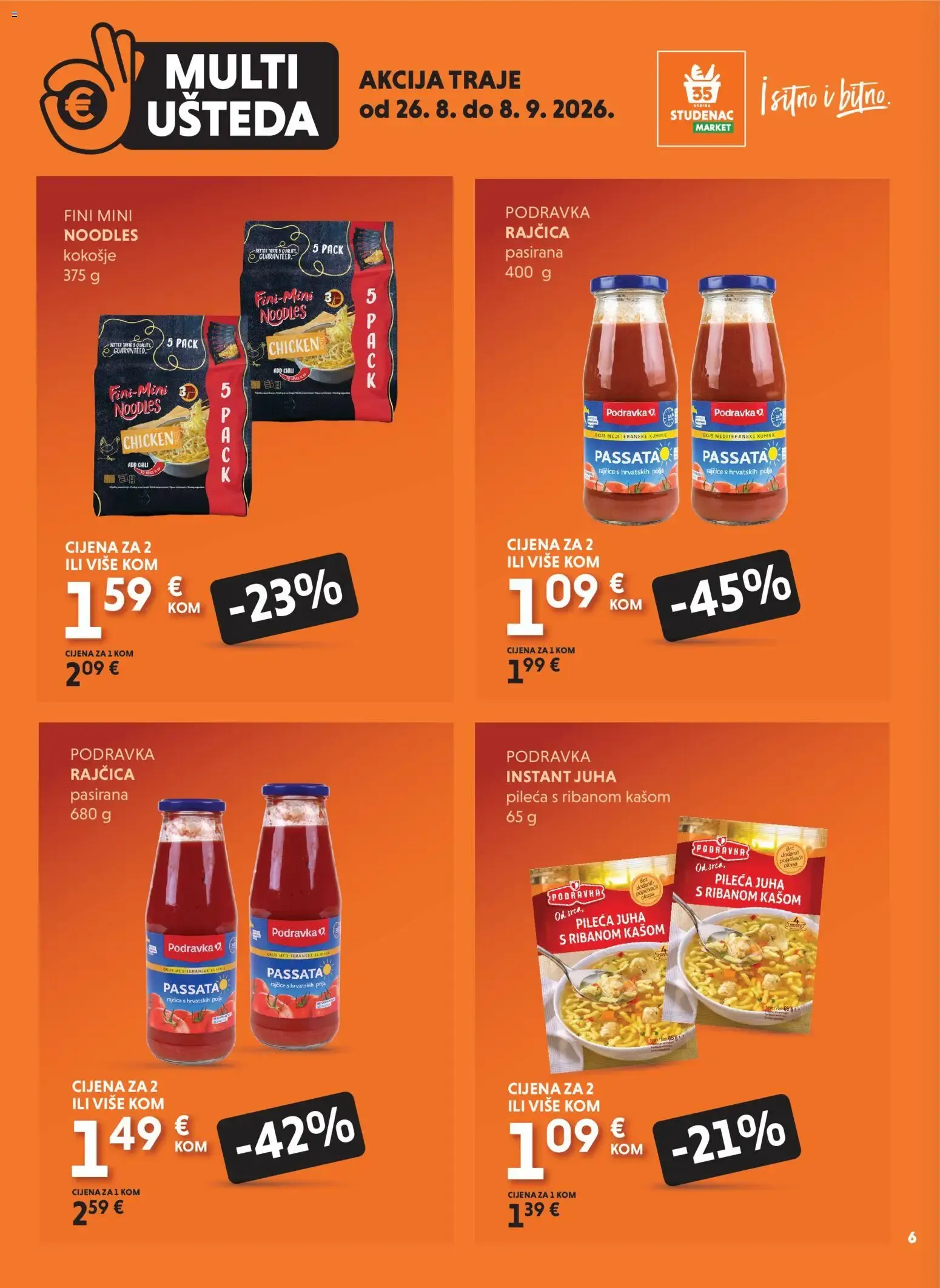 Katalog Studenac Multi Ušteda novi od 26.08.2026 na listanje > letak digitalni od 26. kolovoza do 8. rujna 2026. - Pregled Stranica 6