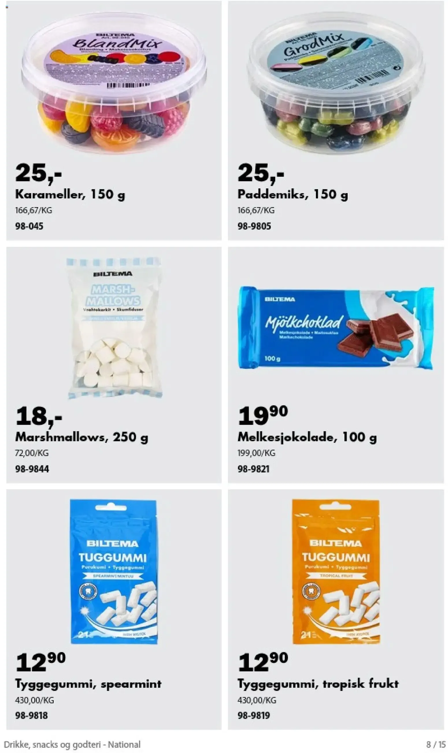 Biltema kundeavis Drikke, snacks og godteri - National (04/09/2026 - 31/12/2026) - Kundeavis og tilbud fra 4. september til 31. desember 2026 - kundeavisside 8