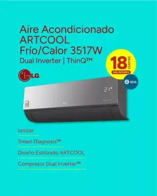 Ofertas de Aire Acondicionado LG ARTCOOL Frío/Calor 3517W 7 de octubre al 22 de octubre 2026 - Página 1 del catálogo