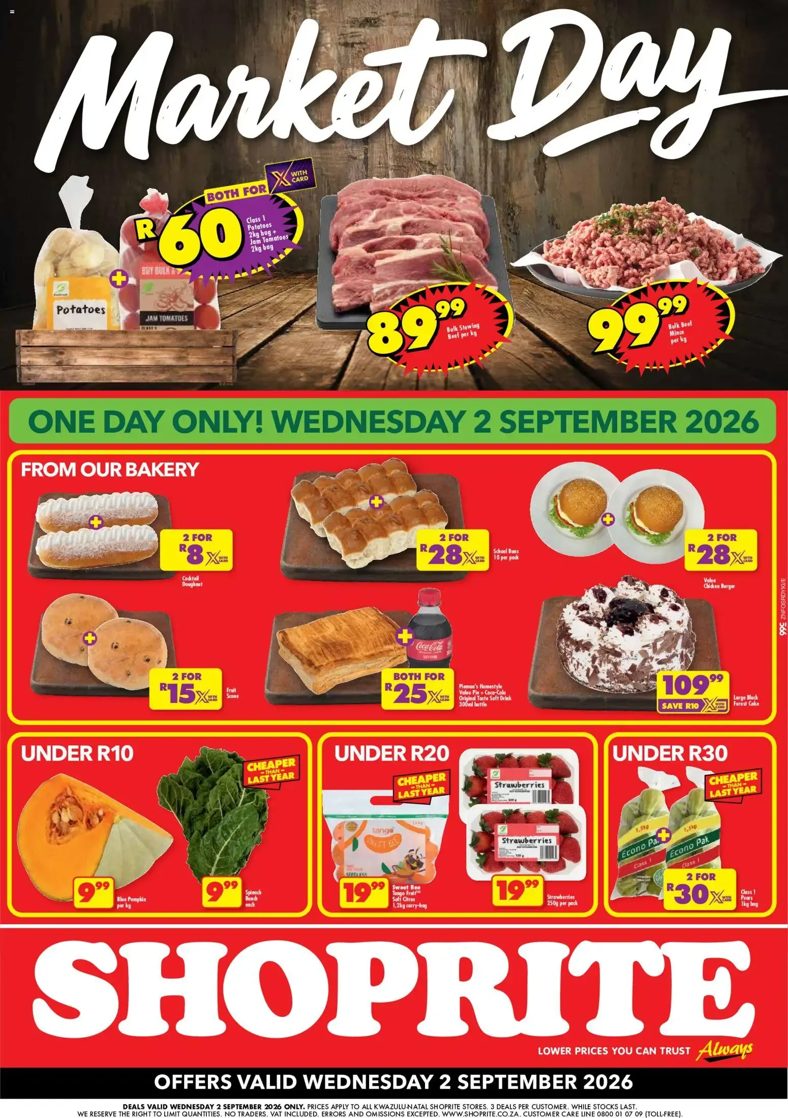 Shoprite - Market Day Deals (02/09/2026 - 02/09/2026) → Online Catalogue from 2 September to 2 September 2026 - Catalogue Page 1