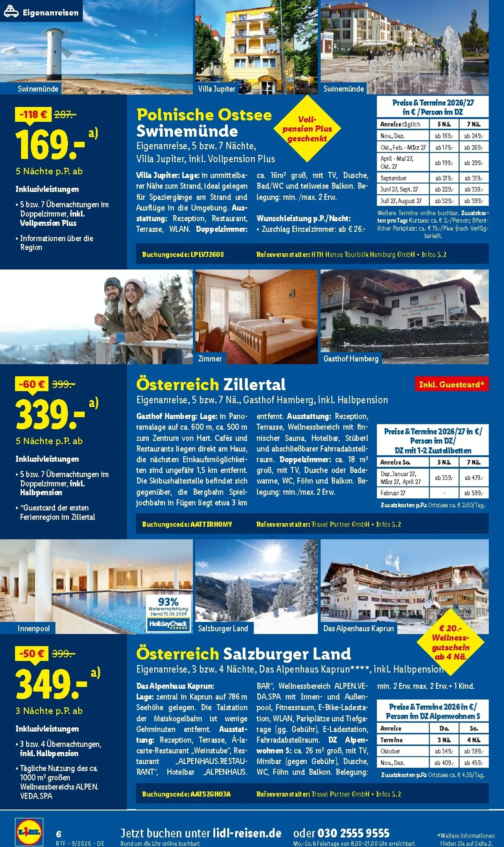 Lidl - Reise Highlights Prospekt – von Samstag 12.09.2026 bis Donnerstag 15.10.2026 von 12. September bis 15. Oktober 2026 - Prospekt seite 6