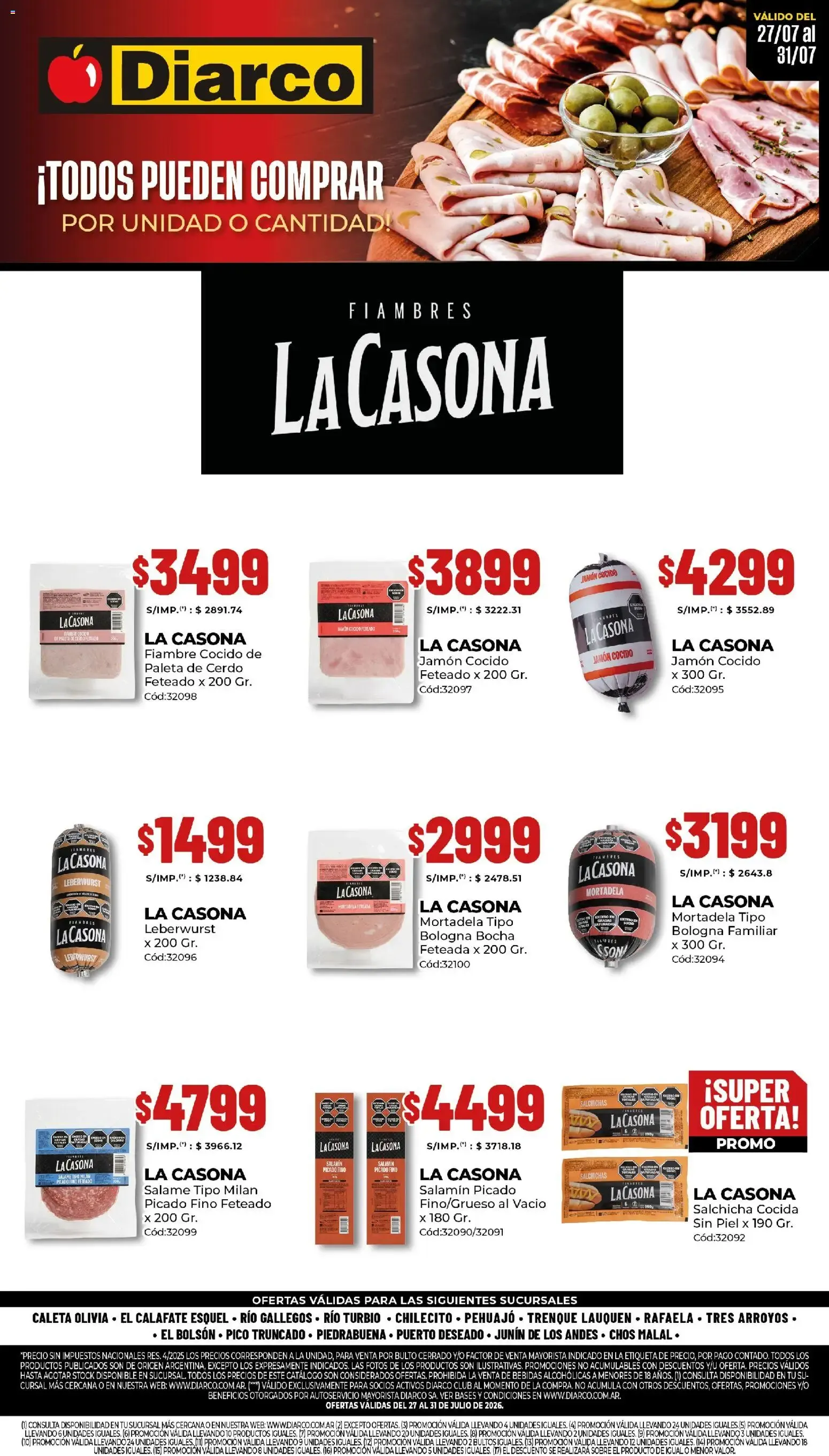 Ofertas de Diarco - Especial La Casona del 27/07/2026 - 31/07/2026 27 de julio al 31 de julio 2026 - Página 1 del catálogo