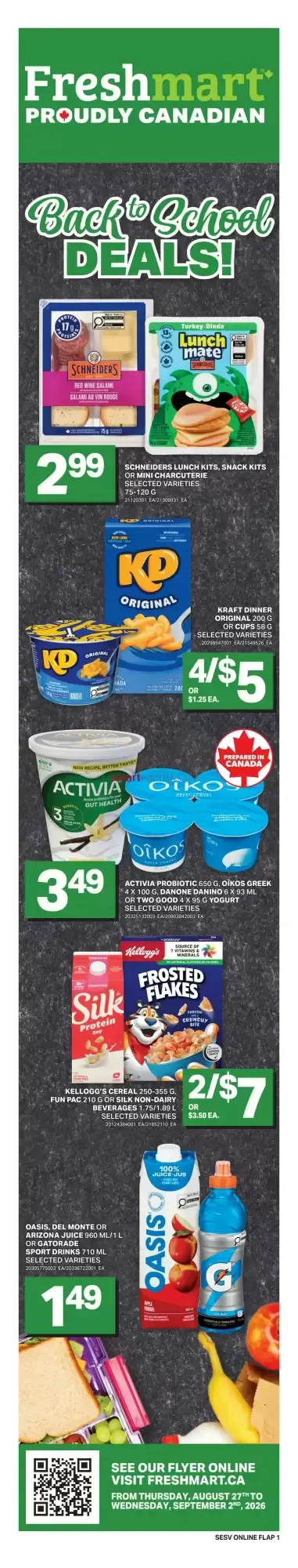 Freshmart Back to School DEALS! from August 27 to September 2 2026 - flyer page 1